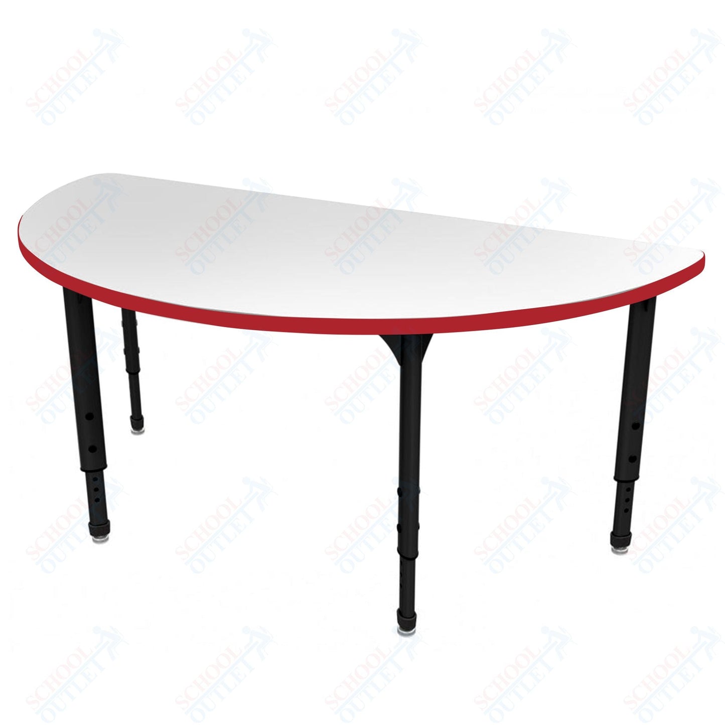 Marco Apex Series 60" Half Round School Activity Table w/ Dry Erase Top Adj Height 21" - 30" (38 - 2278 - DA) - SchoolOutlet