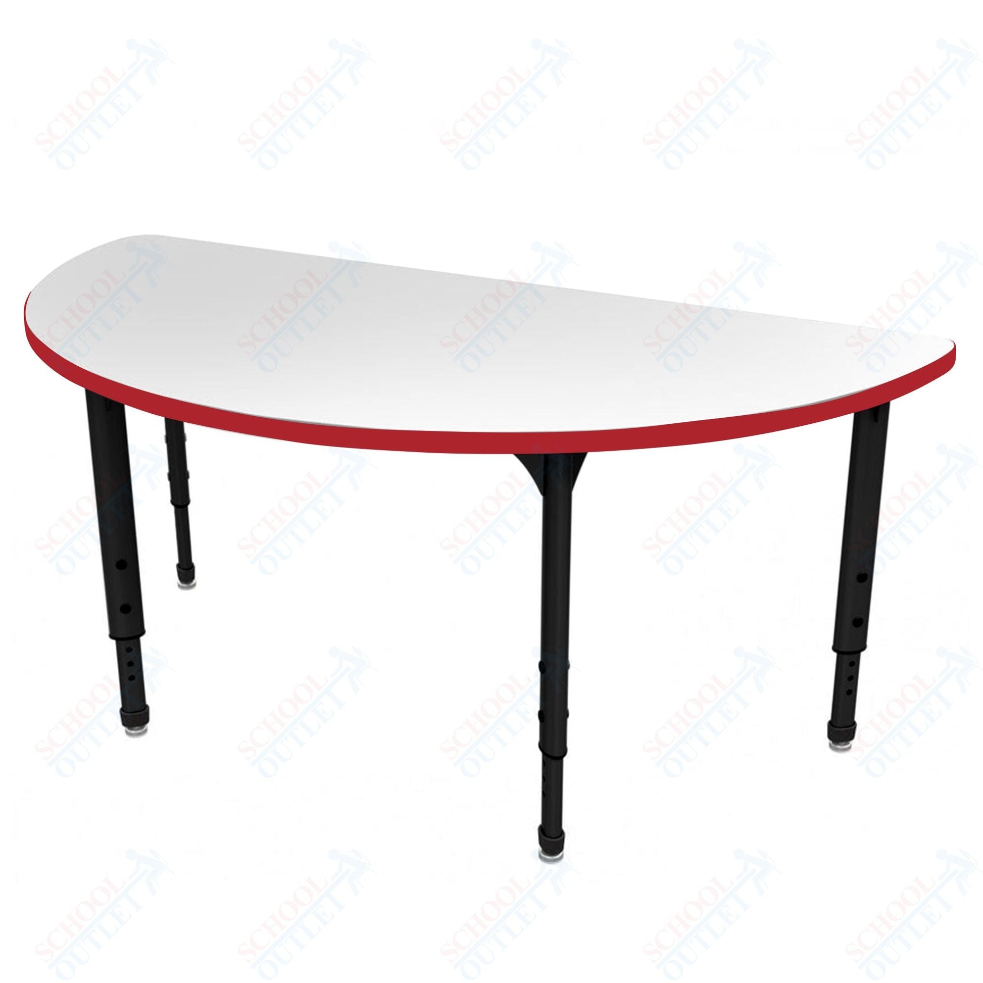 Marco Apex Series 60" Half Round School Activity Table w/ Dry Erase Top Adj Height 21" - 30" (38 - 2278 - DA) - SchoolOutlet