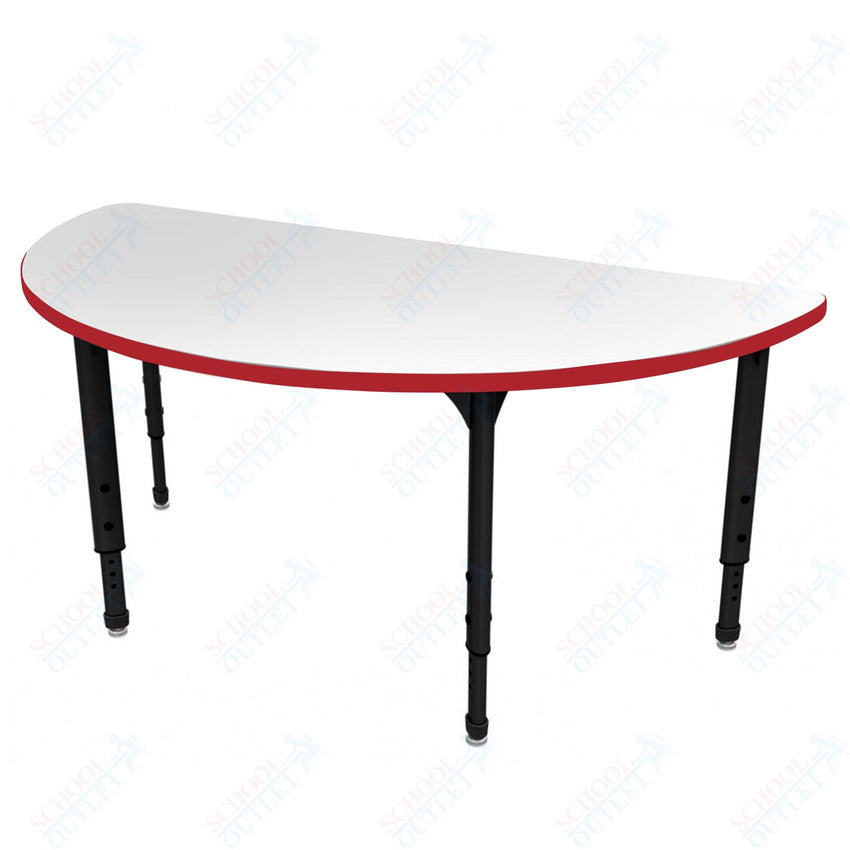 Marco Apex Series 60" Half Round School Activity Table w/ Dry Erase Top Adj Height 21" - 30" (38 - 2278 - DA) - SchoolOutlet