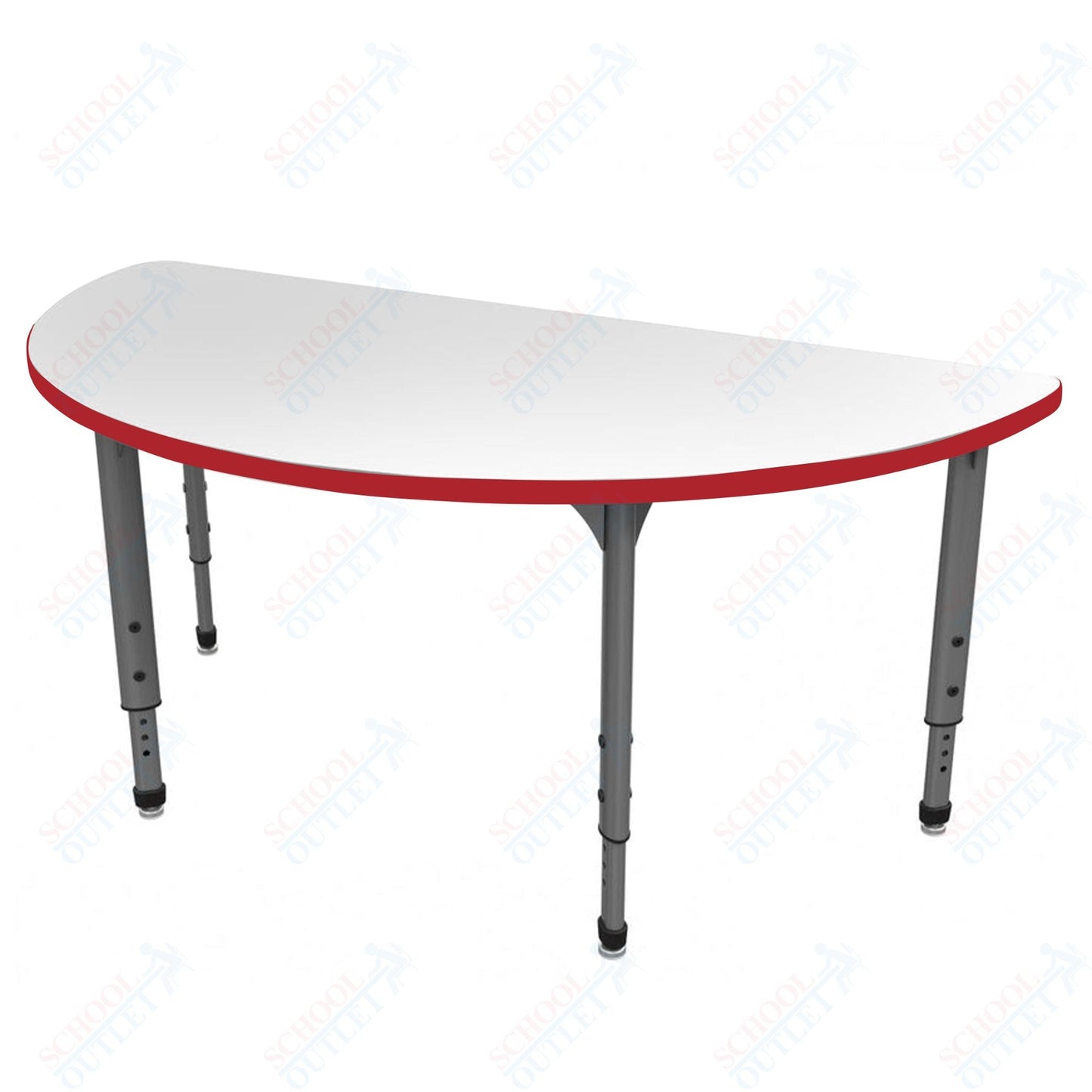 Marco Apex Series 60" Half Round School Activity Table w/ Dry Erase Top Adj Height 21" - 30" (38 - 2278 - DA) - SchoolOutlet