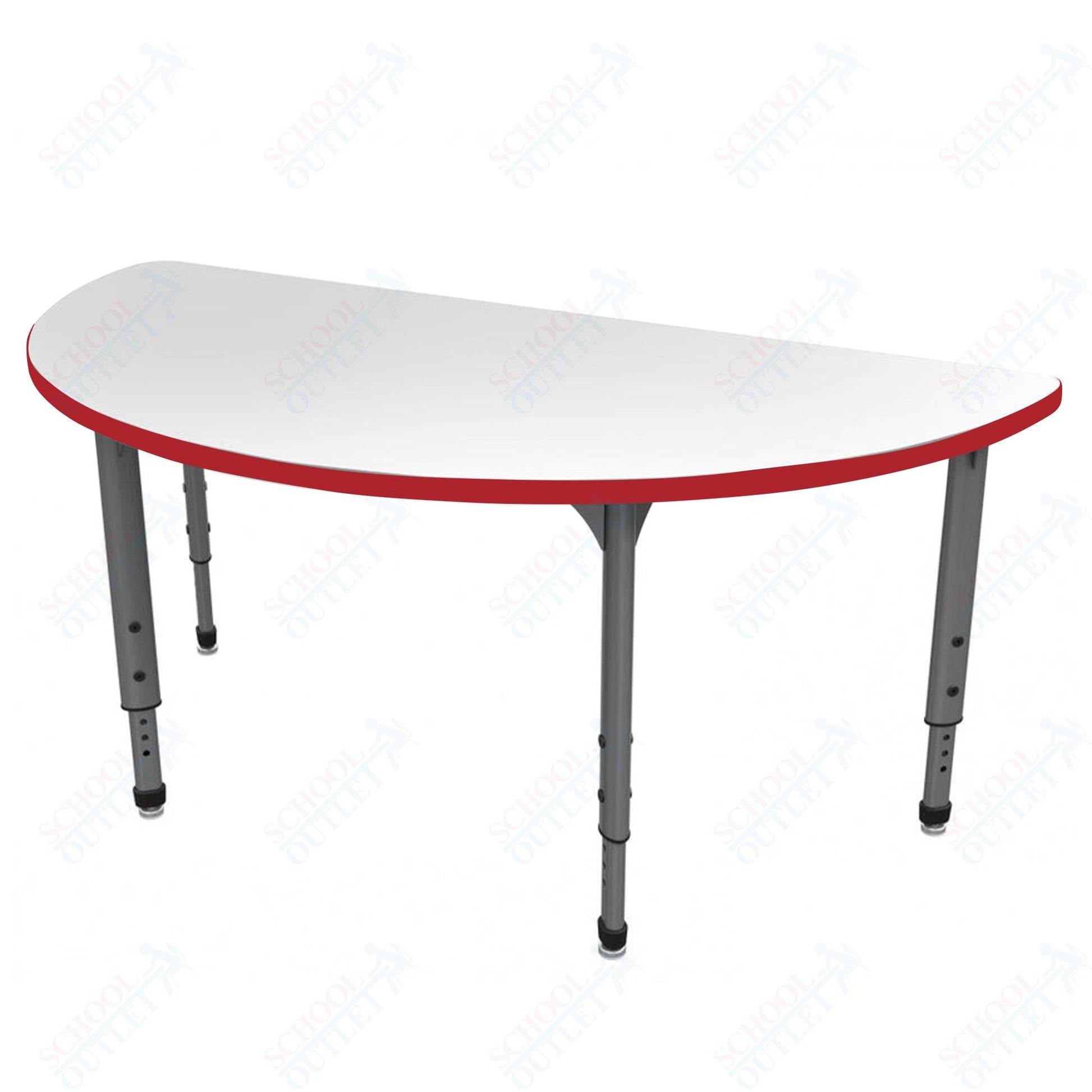 Marco Apex Series 60" Half Round School Activity Table w/ Dry Erase Top Adj Height 21" - 30" (38 - 2278 - DA) - SchoolOutlet