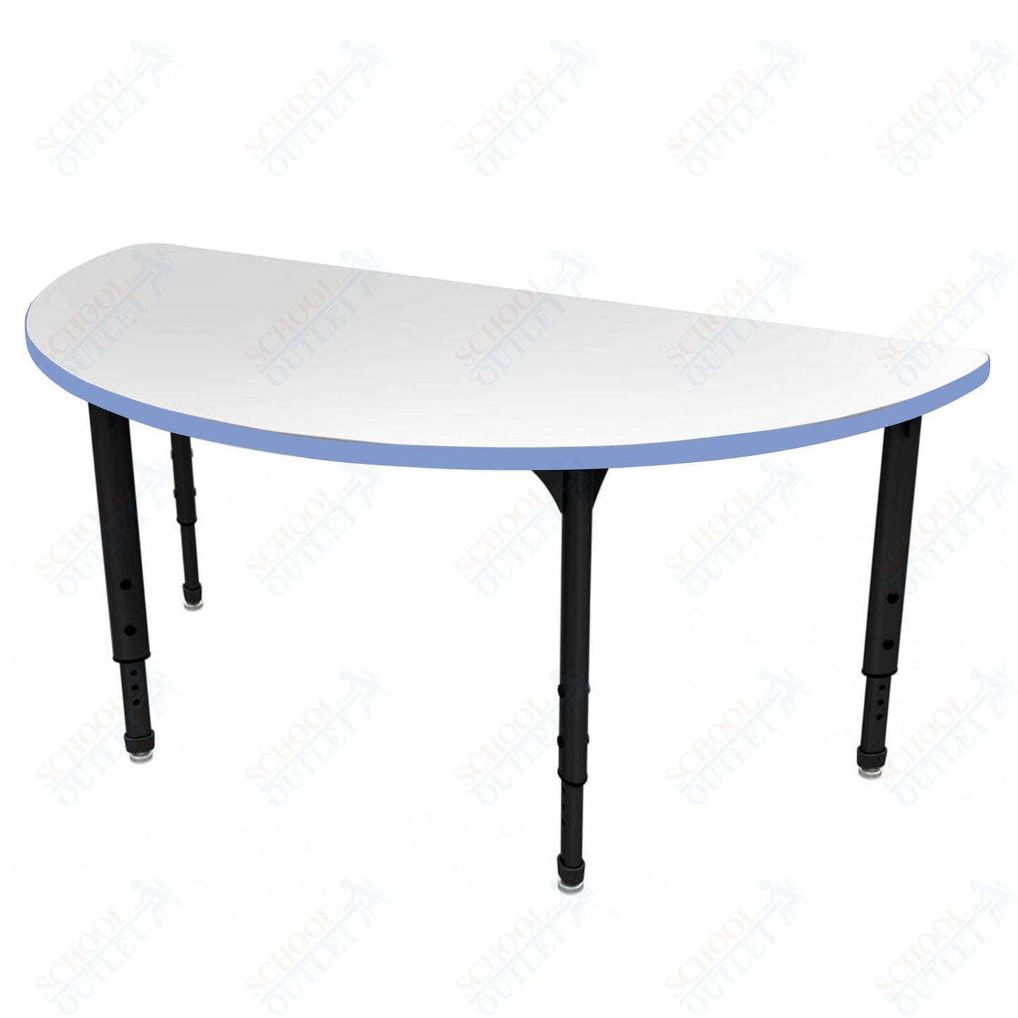 Marco Apex Series 60" Half Round School Activity Table w/ Dry Erase Top Adj Height 21" - 30" (38 - 2278 - DA) - SchoolOutlet
