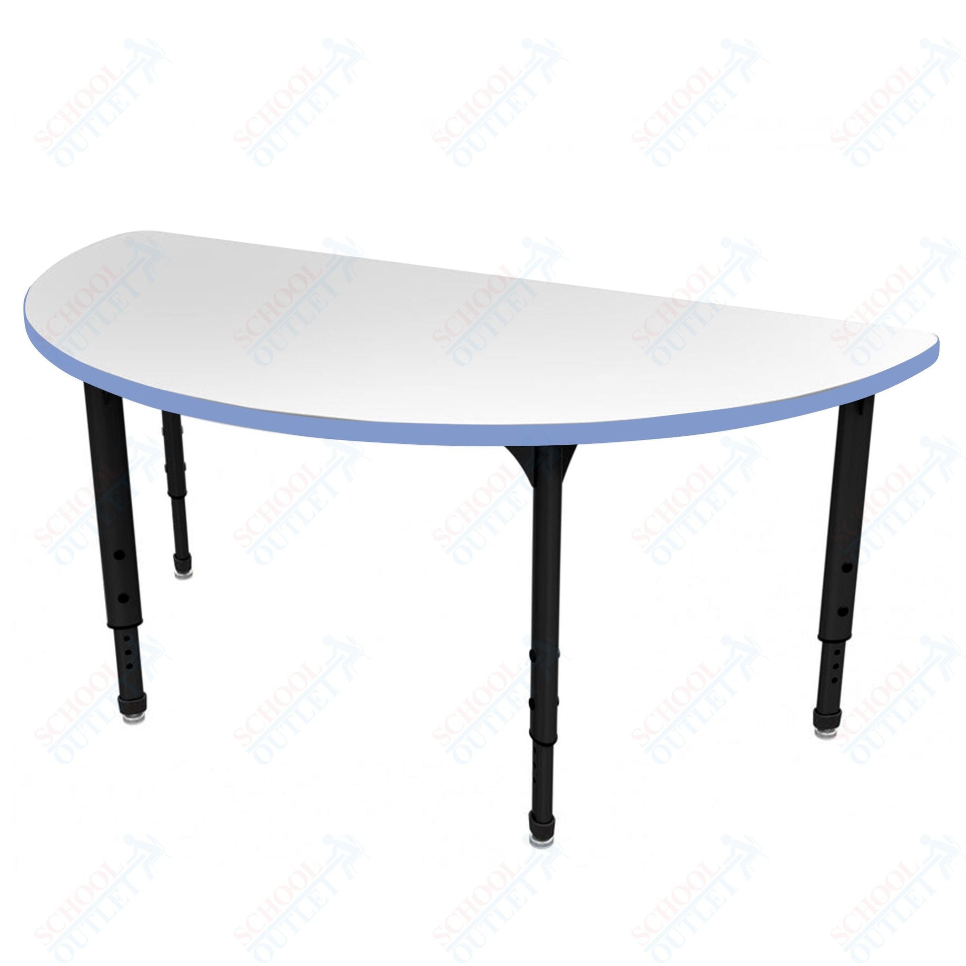 Marco Apex Series 60" Half Round School Activity Table w/ Dry Erase Top Adj Height 21" - 30" (38 - 2278 - DA) - SchoolOutlet