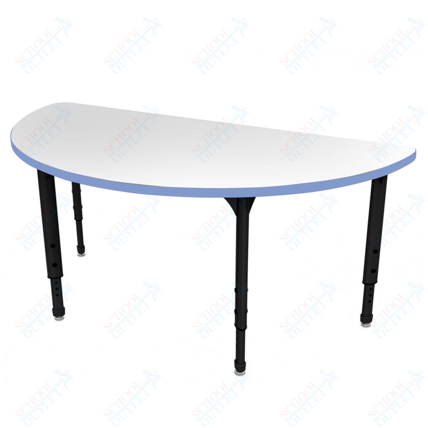 Marco Apex Series 60" Half Round School Activity Table w/ Dry Erase Top Adj Height 21" - 30" (38 - 2278 - DA) - SchoolOutlet
