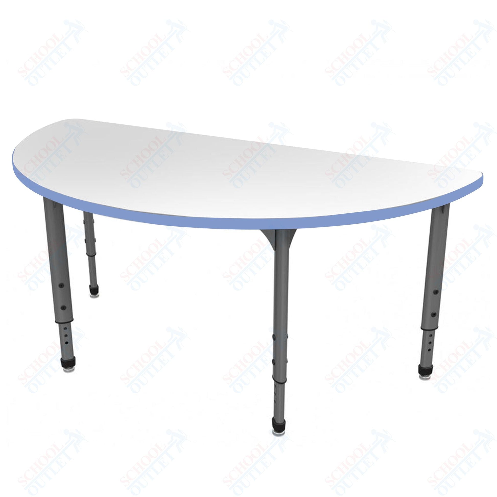 Marco Apex Series 60" Half Round School Activity Table w/ Dry Erase Top Adj Height 21" - 30" (38 - 2278 - DA) - SchoolOutlet
