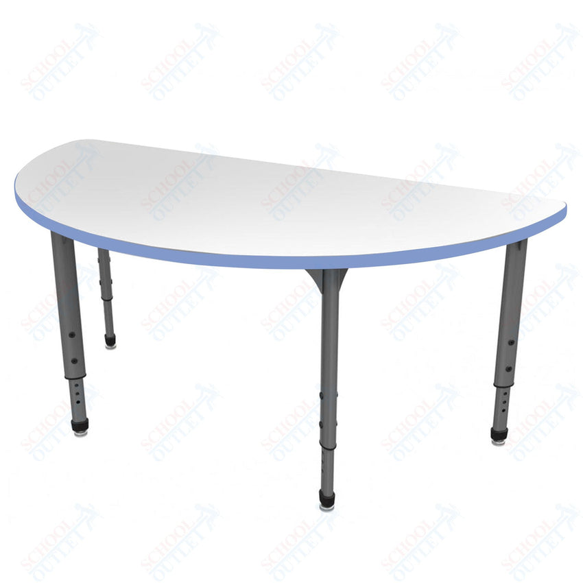 Marco Apex Series 60" Half Round School Activity Table w/ Dry Erase Top Adj Height 21" - 30" (38 - 2278 - DA) - SchoolOutlet