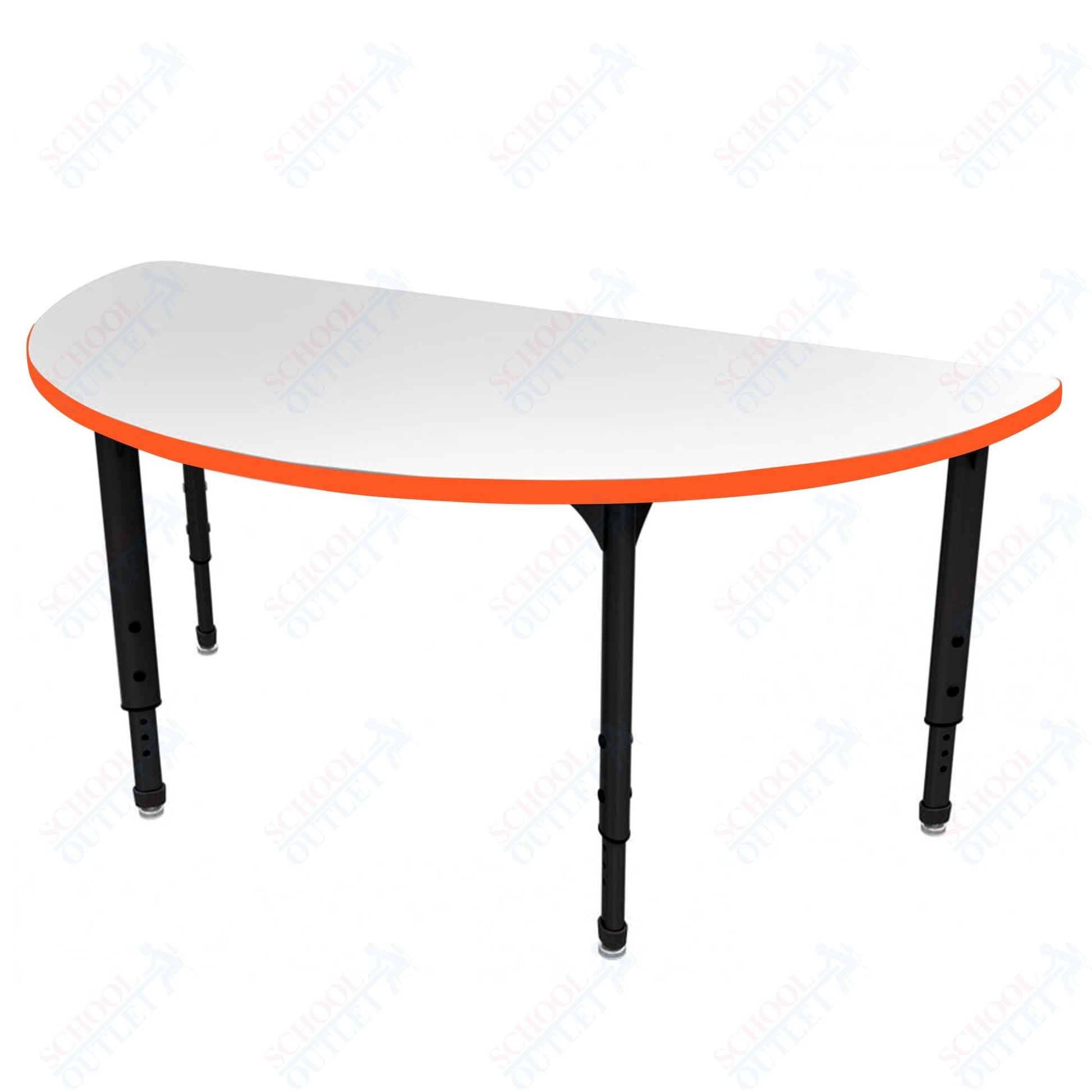 Marco Apex Series 60" Half Round School Activity Table w/ Dry Erase Top Adj Height 21" - 30" (38 - 2278 - DA) - SchoolOutlet