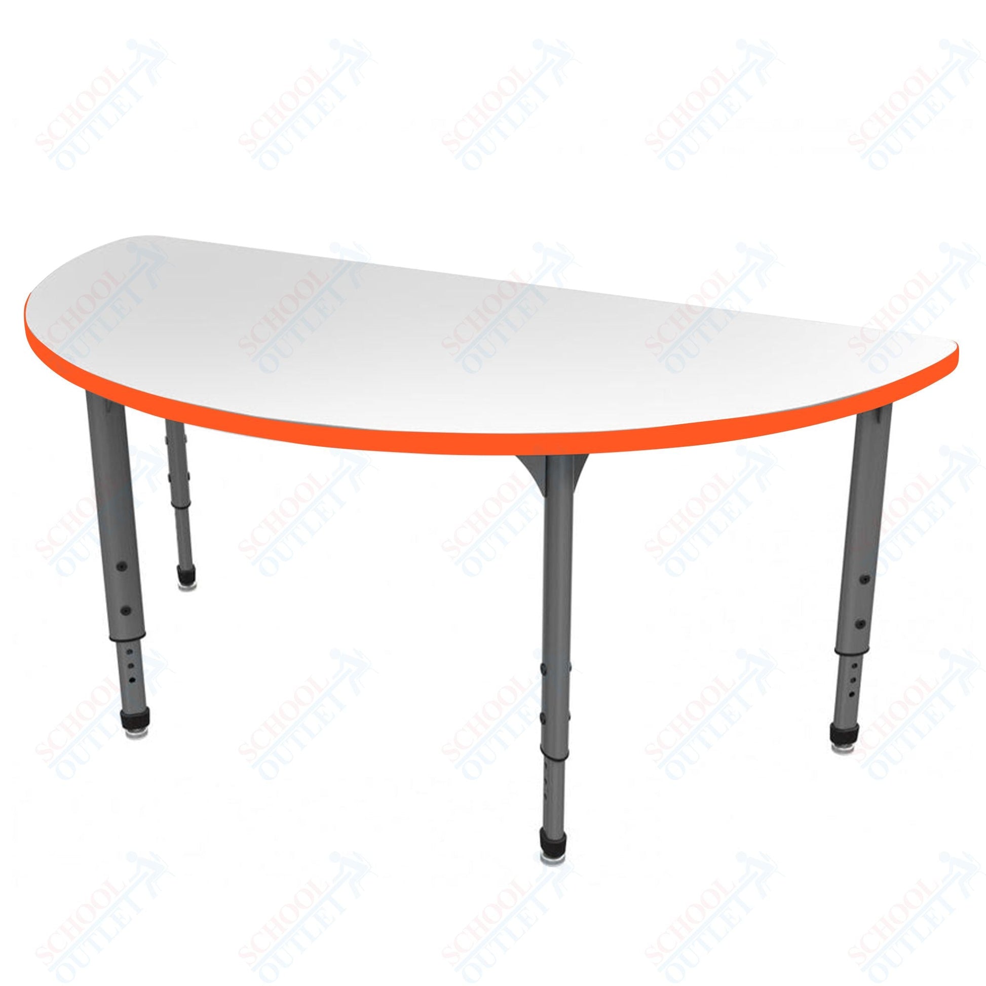 Marco Apex Series 60" Half Round School Activity Table w/ Dry Erase Top Adj Height 21" - 30" (38 - 2278 - DA) - SchoolOutlet