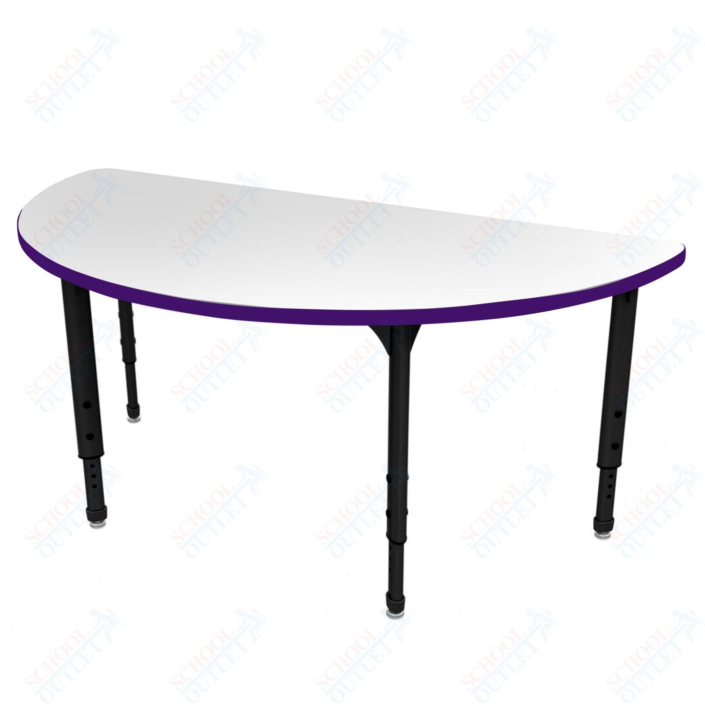 Marco Apex Series 60" Half Round School Activity Table w/ Dry Erase Top Adj Height 21" - 30" (38 - 2278 - DA) - SchoolOutlet