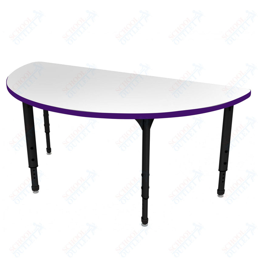 Marco Apex Series 60" Half Round School Activity Table w/ Dry Erase Top Adj Height 21" - 30" (38 - 2278 - DA) - SchoolOutlet