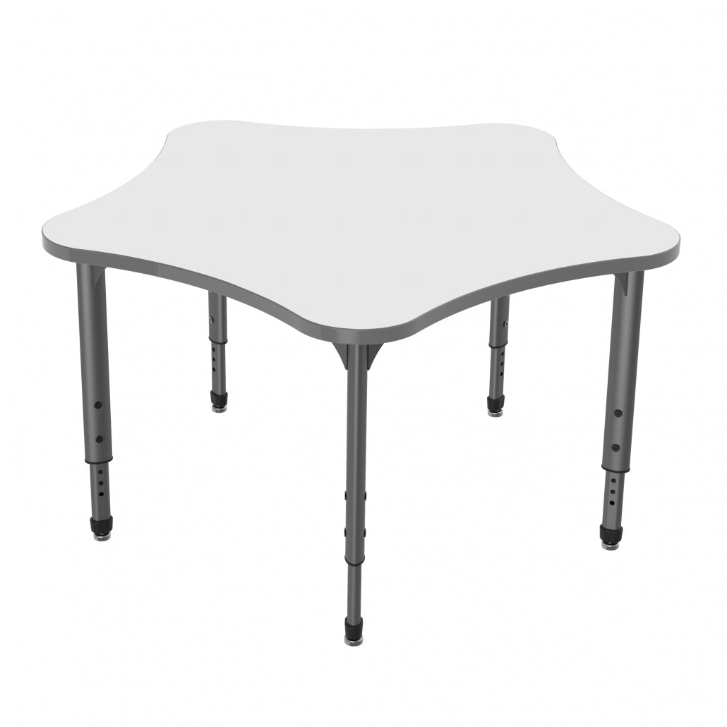 Marco Apex Series 60" 5 - Star Preschool Activity Table w/ Dry Erase HPL Top Adj Height 17" - 24" (38 - 2281 - DB) - SchoolOutlet