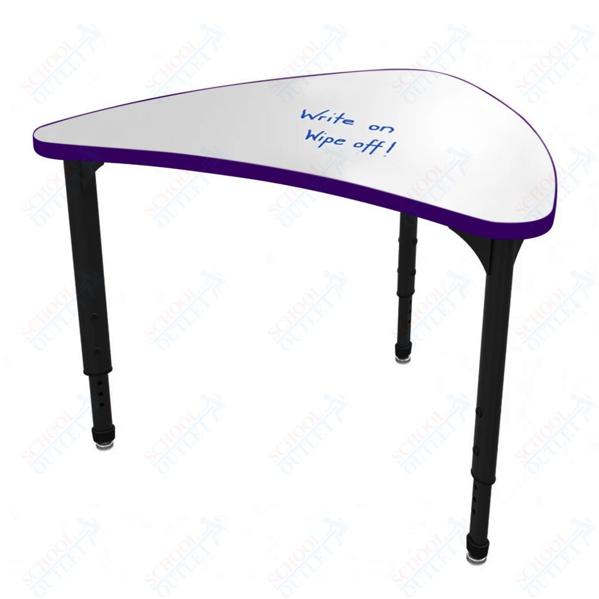 Marco Apex Series Small Chevron Collaborative Student Desk w/ Dry Erase HPL Top 25" x 30" Adjustable Height 21" - 30" (38 - 2292 - DA) - SchoolOutlet