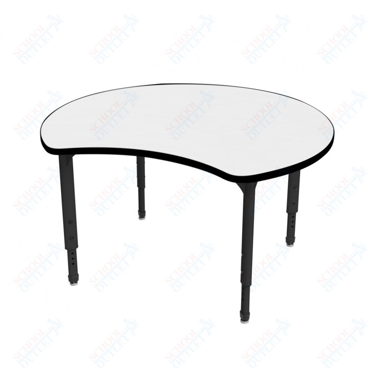 Marco Apex Series 48" Scoop Preschool Activity Table w/ Dry Erase HPL Top Adj Height 17" - 24" (38 - 2296 - DB) - SchoolOutlet