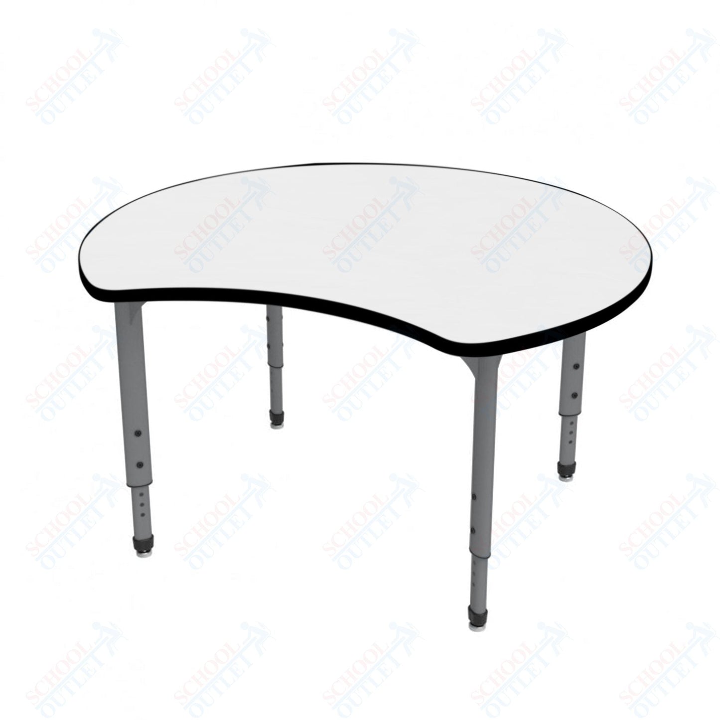 Marco Apex Series 48" Scoop Preschool Activity Table w/ Dry Erase HPL Top Adj Height 17" - 24" (38 - 2296 - DB) - SchoolOutlet
