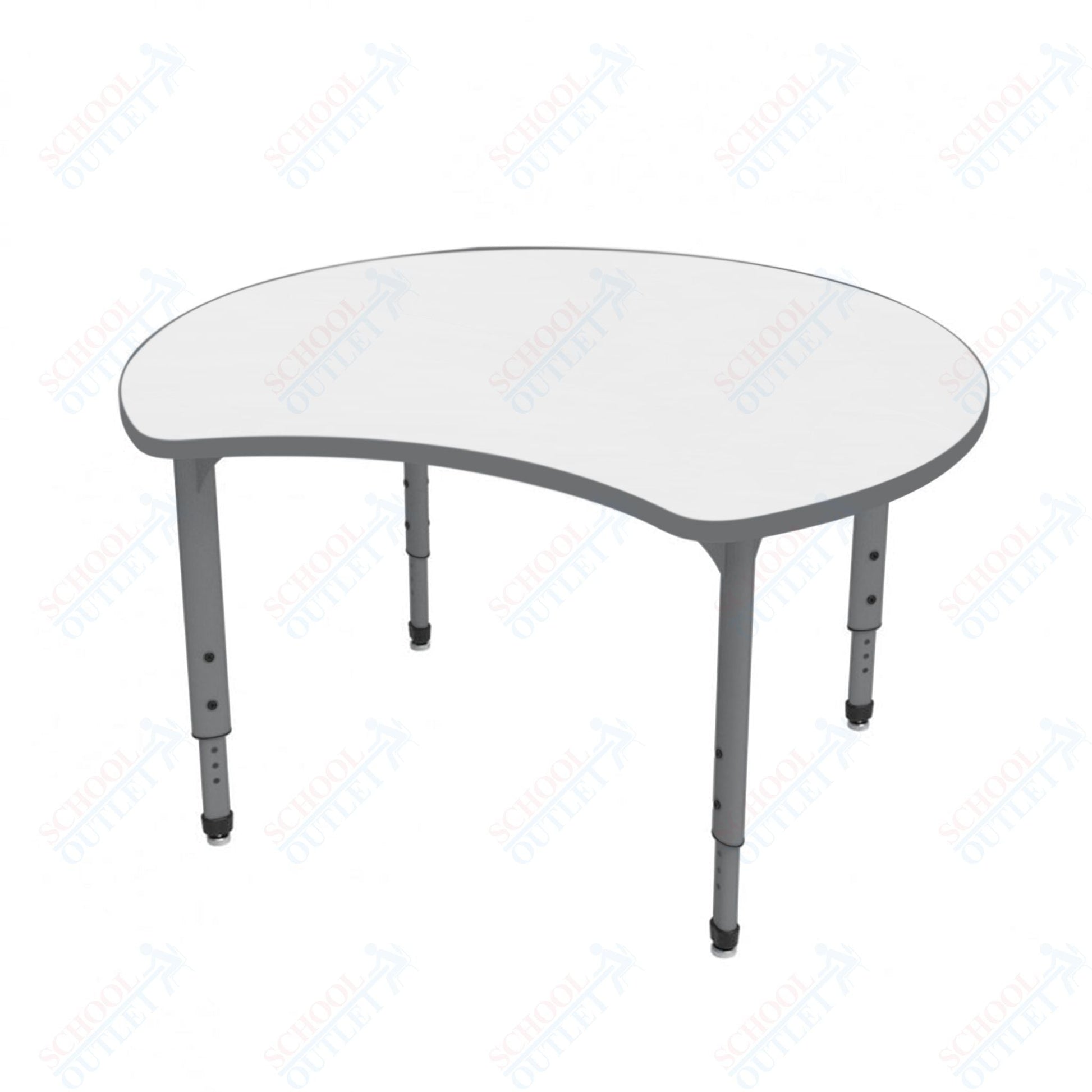 Marco Apex Series 48" Scoop Preschool Activity Table w/ Dry Erase HPL Top Adj Height 17" - 24" (38 - 2296 - DB) - SchoolOutlet