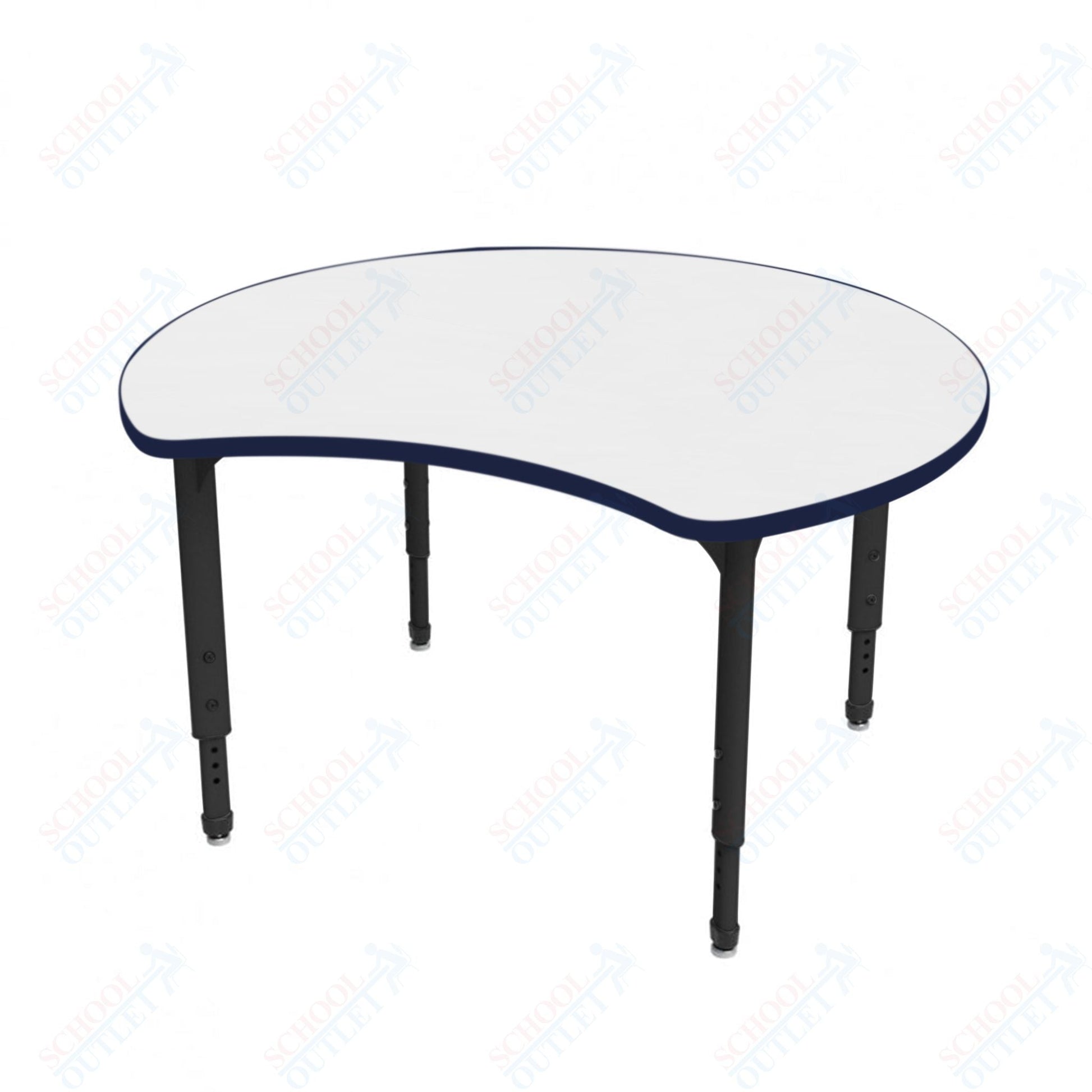 Marco Apex Series 48" Scoop Preschool Activity Table w/ Dry Erase HPL Top Adj Height 17" - 24" (38 - 2296 - DB) - SchoolOutlet