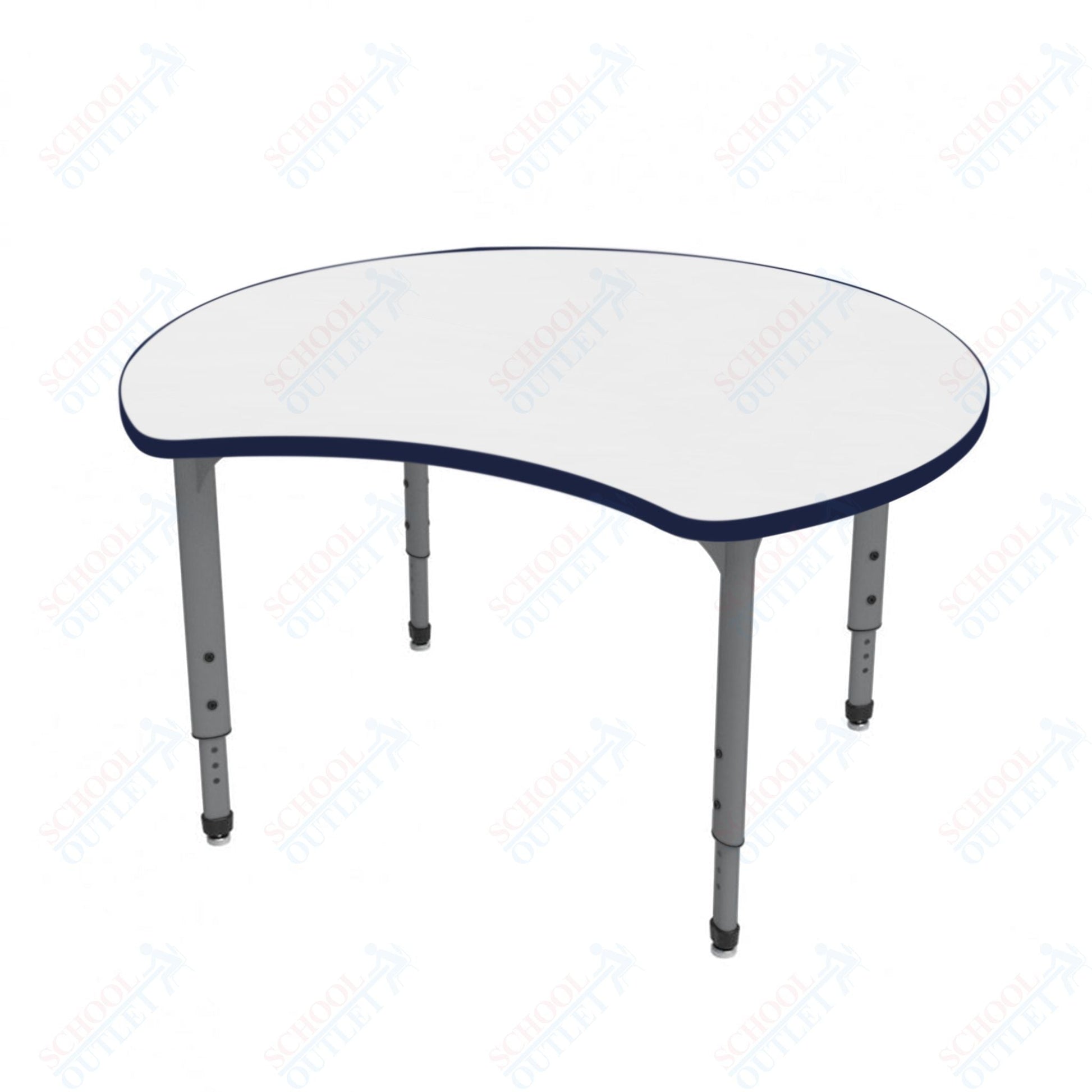 Marco Apex Series 48" Scoop Preschool Activity Table w/ Dry Erase HPL Top Adj Height 17" - 24" (38 - 2296 - DB) - SchoolOutlet