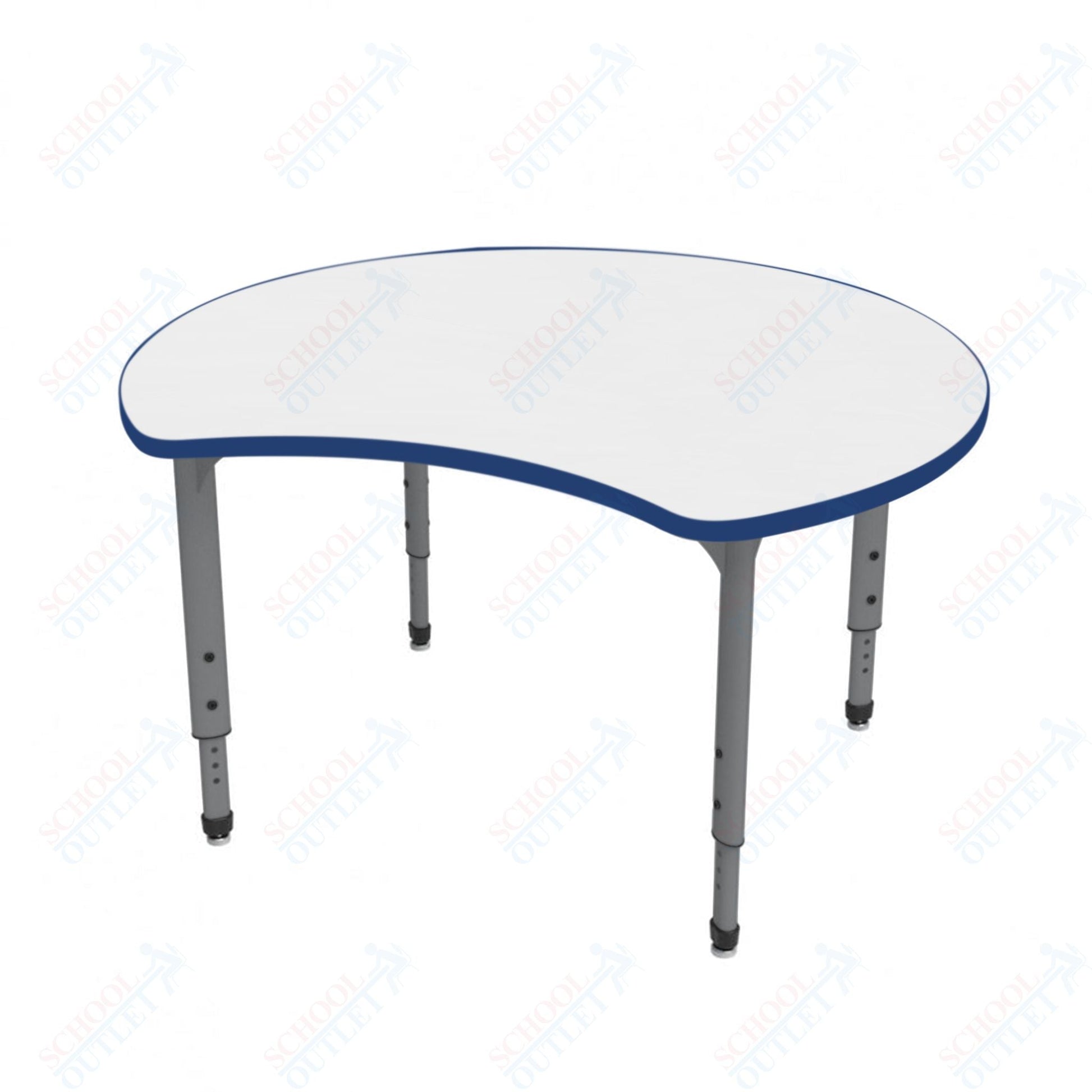 Marco Apex Series 48" Scoop Preschool Activity Table w/ Dry Erase HPL Top Adj Height 17" - 24" (38 - 2296 - DB) - SchoolOutlet