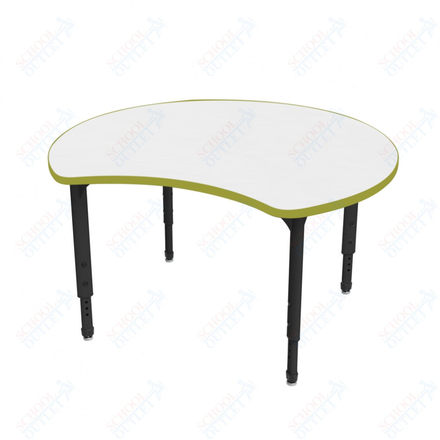 Marco Apex Series 48" Scoop Preschool Activity Table w/ Dry Erase HPL Top Adj Height 17" - 24" (38 - 2296 - DB) - SchoolOutlet