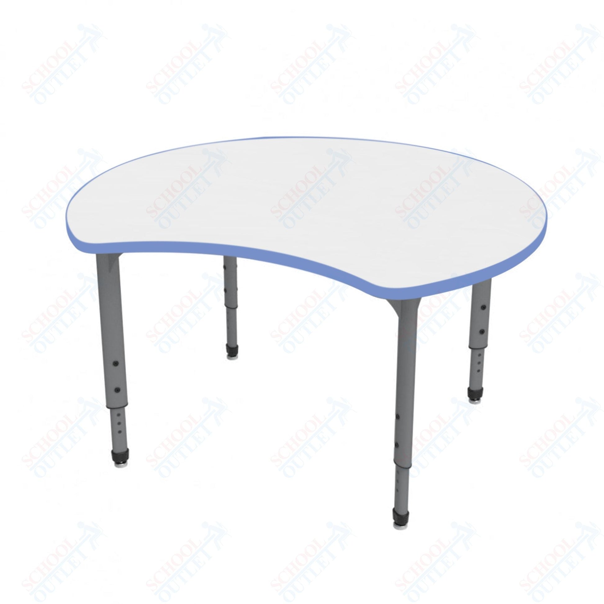 Marco Apex Series 48" Scoop Preschool Activity Table w/ Dry Erase HPL Top Adj Height 17" - 24" (38 - 2296 - DB) - SchoolOutlet