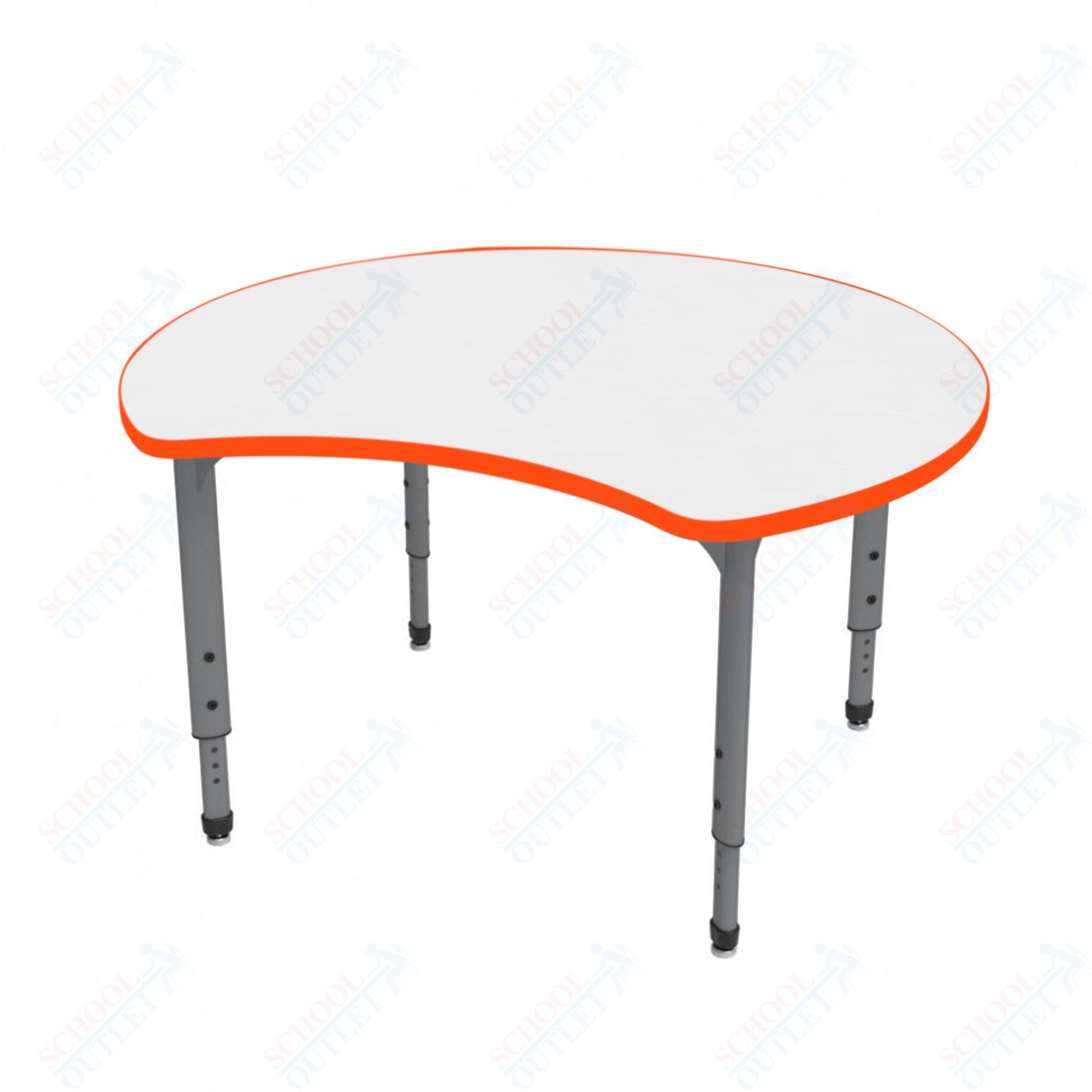Marco Apex Series 48" Scoop Preschool Activity Table w/ Dry Erase HPL Top Adj Height 17" - 24" (38 - 2296 - DB) - SchoolOutlet