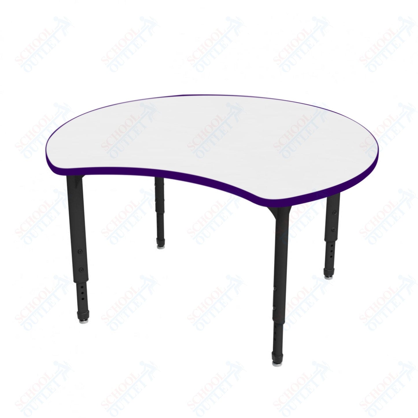 Marco Apex Series 48" Scoop Preschool Activity Table w/ Dry Erase HPL Top Adj Height 17" - 24" (38 - 2296 - DB) - SchoolOutlet