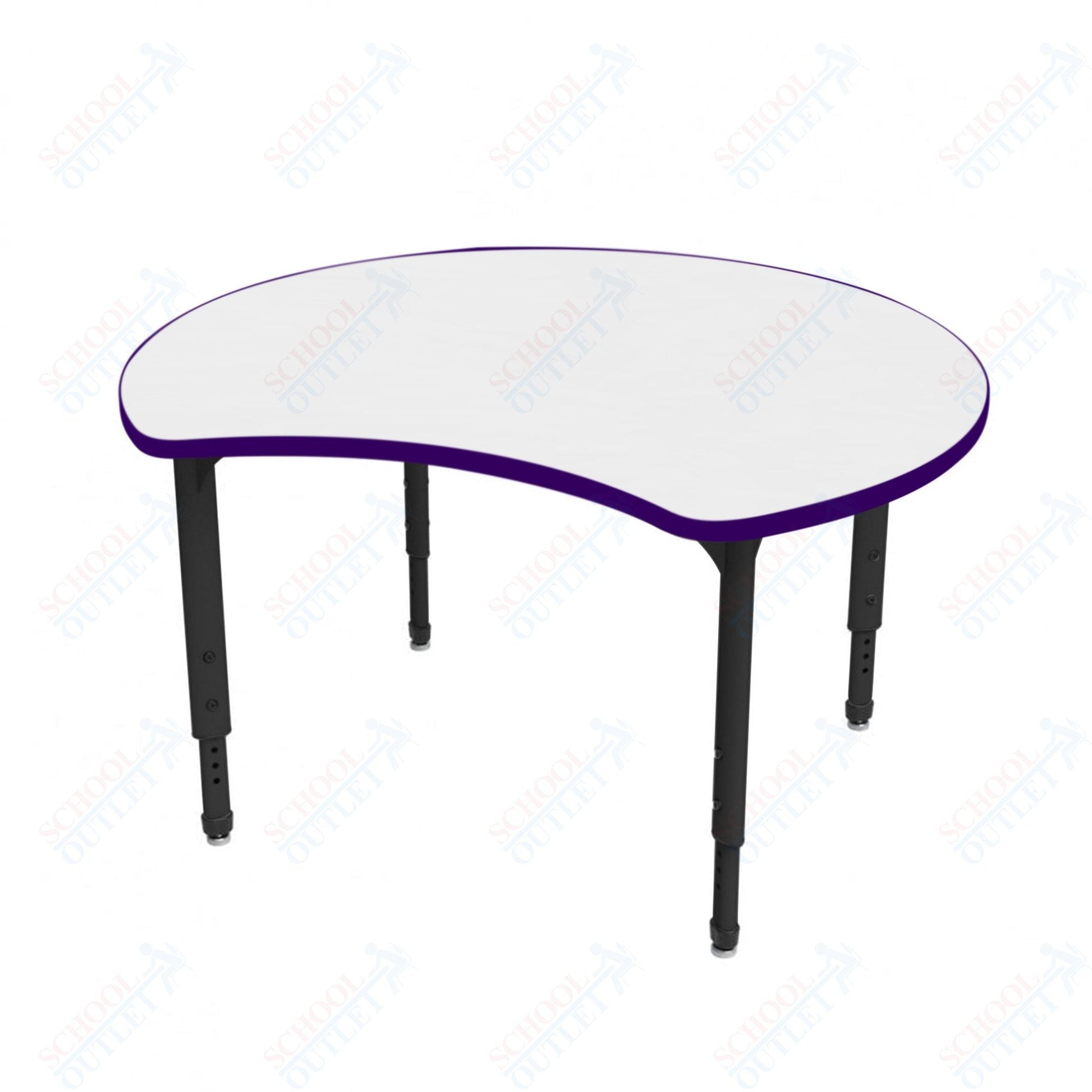 Marco Apex Series 48" Scoop Preschool Activity Table w/ Dry Erase HPL Top Adj Height 17" - 24" (38 - 2296 - DB) - SchoolOutlet