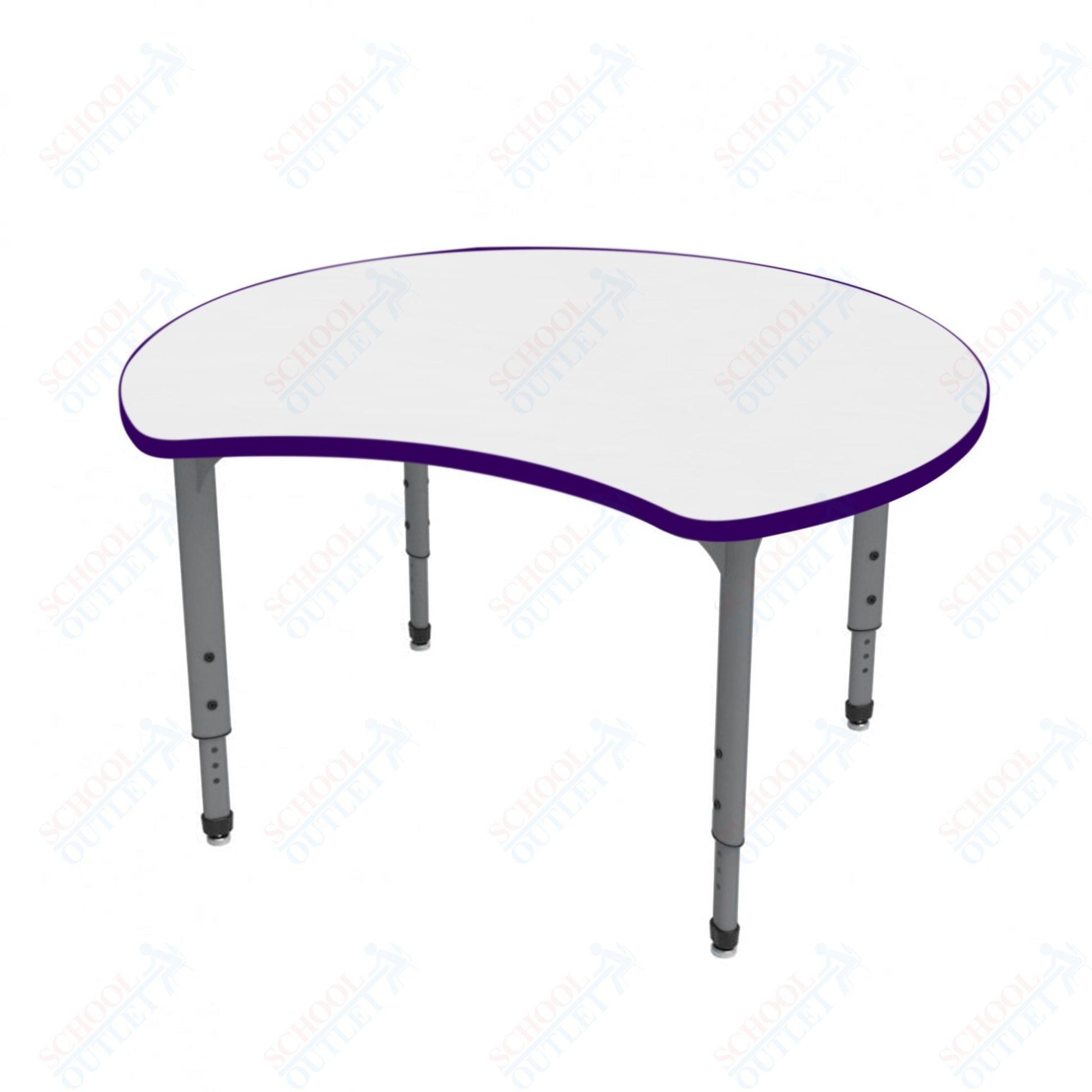 Marco Apex Series 48" Scoop Preschool Activity Table w/ Dry Erase HPL Top Adj Height 17" - 24" (38 - 2296 - DB) - SchoolOutlet