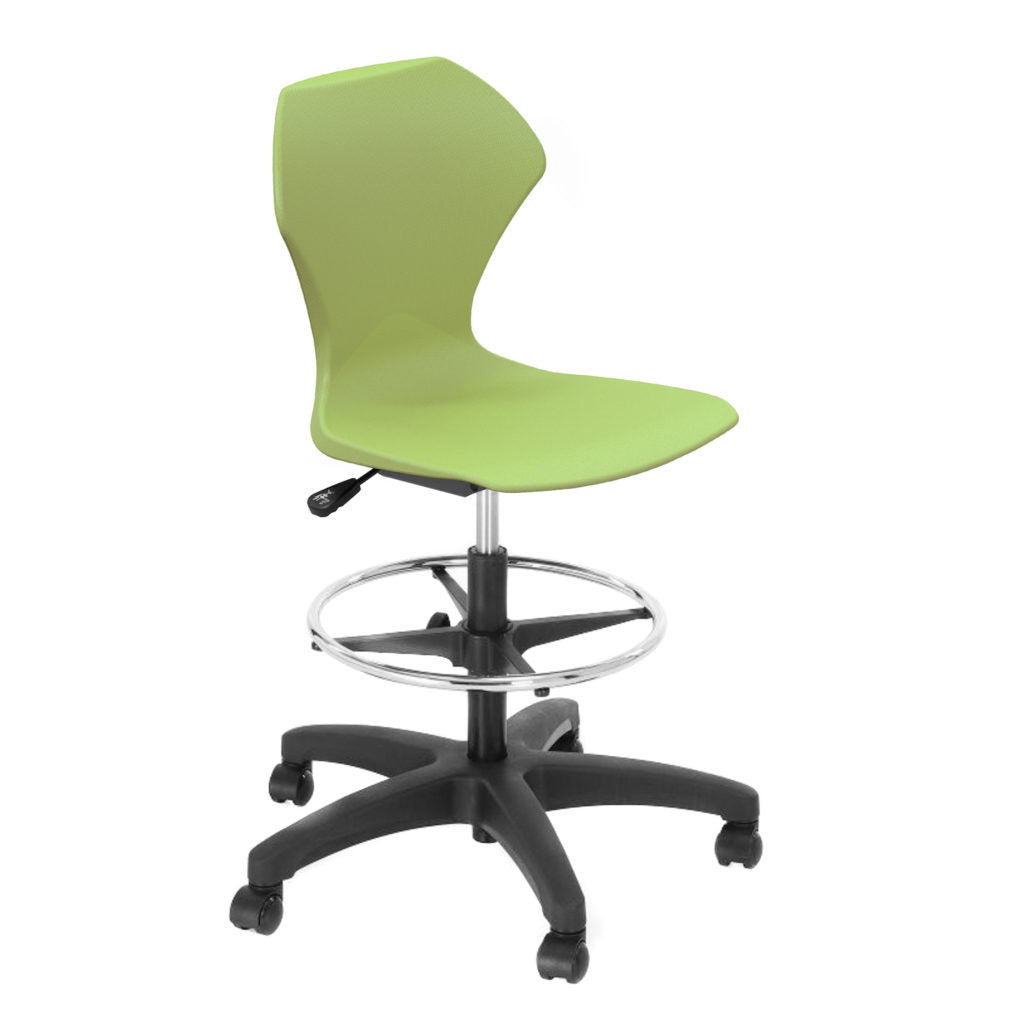 Marco Apex series 28" - 32" H Height Adjustable Gas Lift Task Stool with Foot Rest Ring (38203 - 32BK) - SchoolOutlet