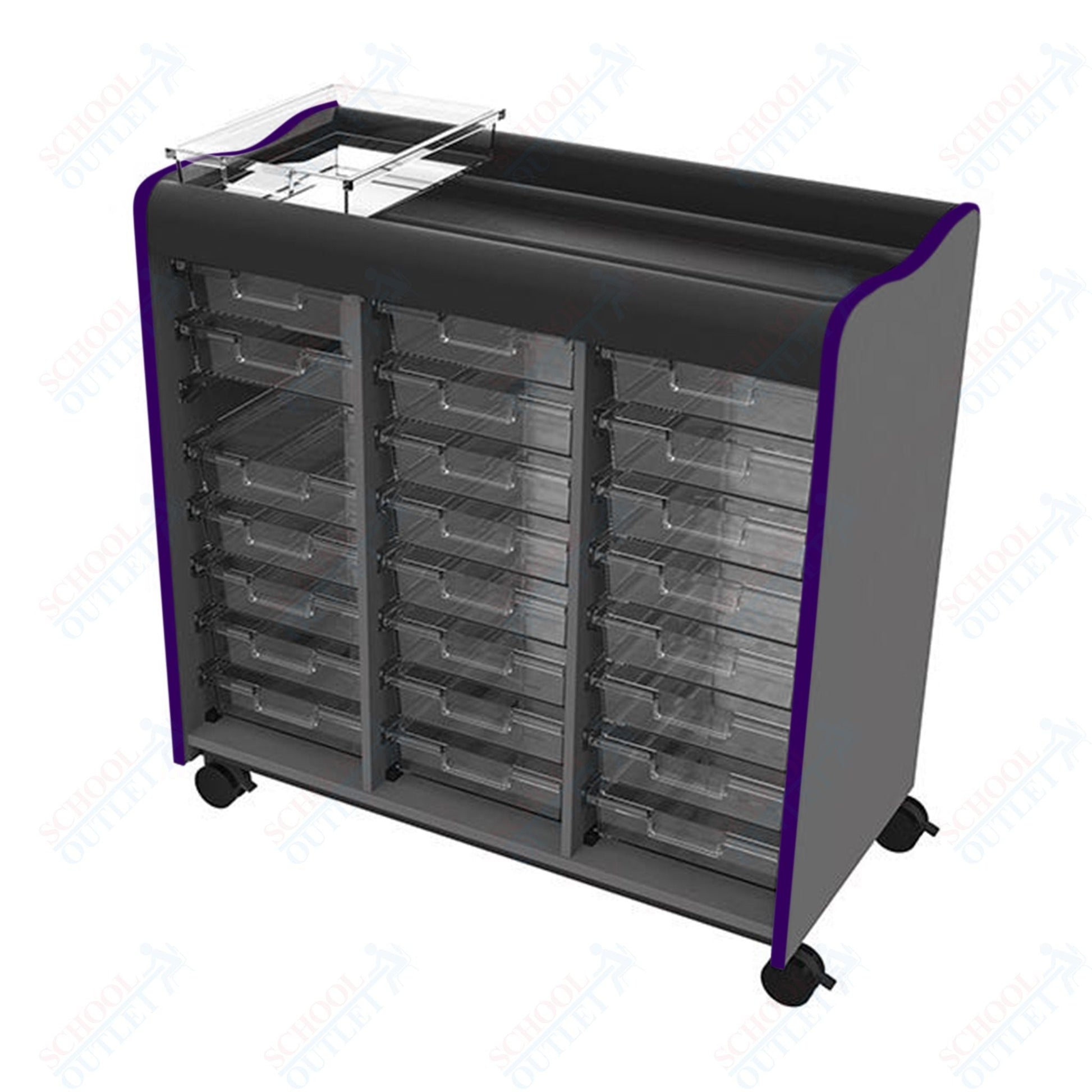 Marco Horizon Makerspace Mobile Storage Cart w/ 24 Trays (39 - 11004 - X) - SchoolOutlet