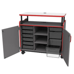 Marco Horizon Teacher's Mobile Workstation w/ 9 Tote Trays (39-11005-4)