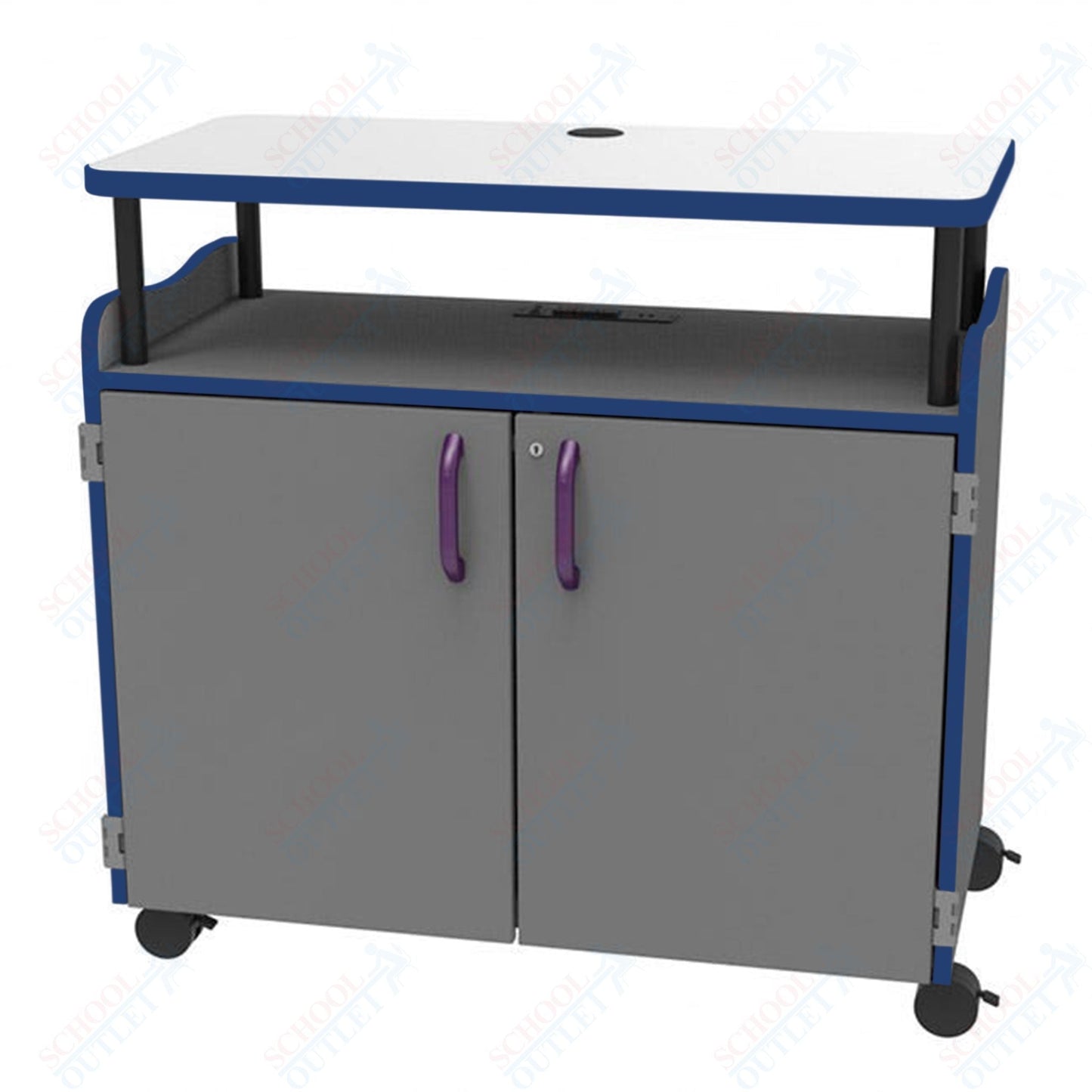 Marco Horizon Teacher's Mobile Workstation w/ 9 Tote Trays (39 - 11005 - 4) - SchoolOutlet