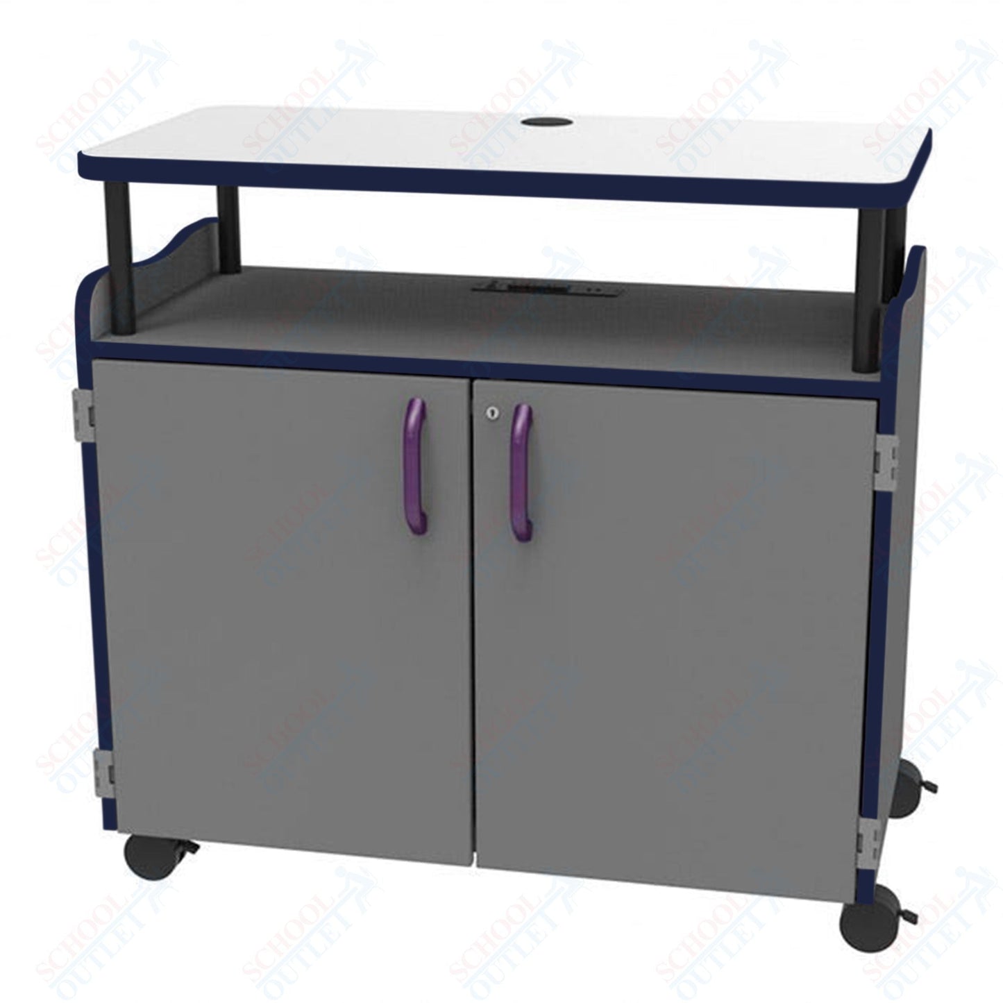 Marco Horizon Teacher's Mobile Workstation w/ Adjustable Shelves (39 - 11010 - 4) - SchoolOutlet