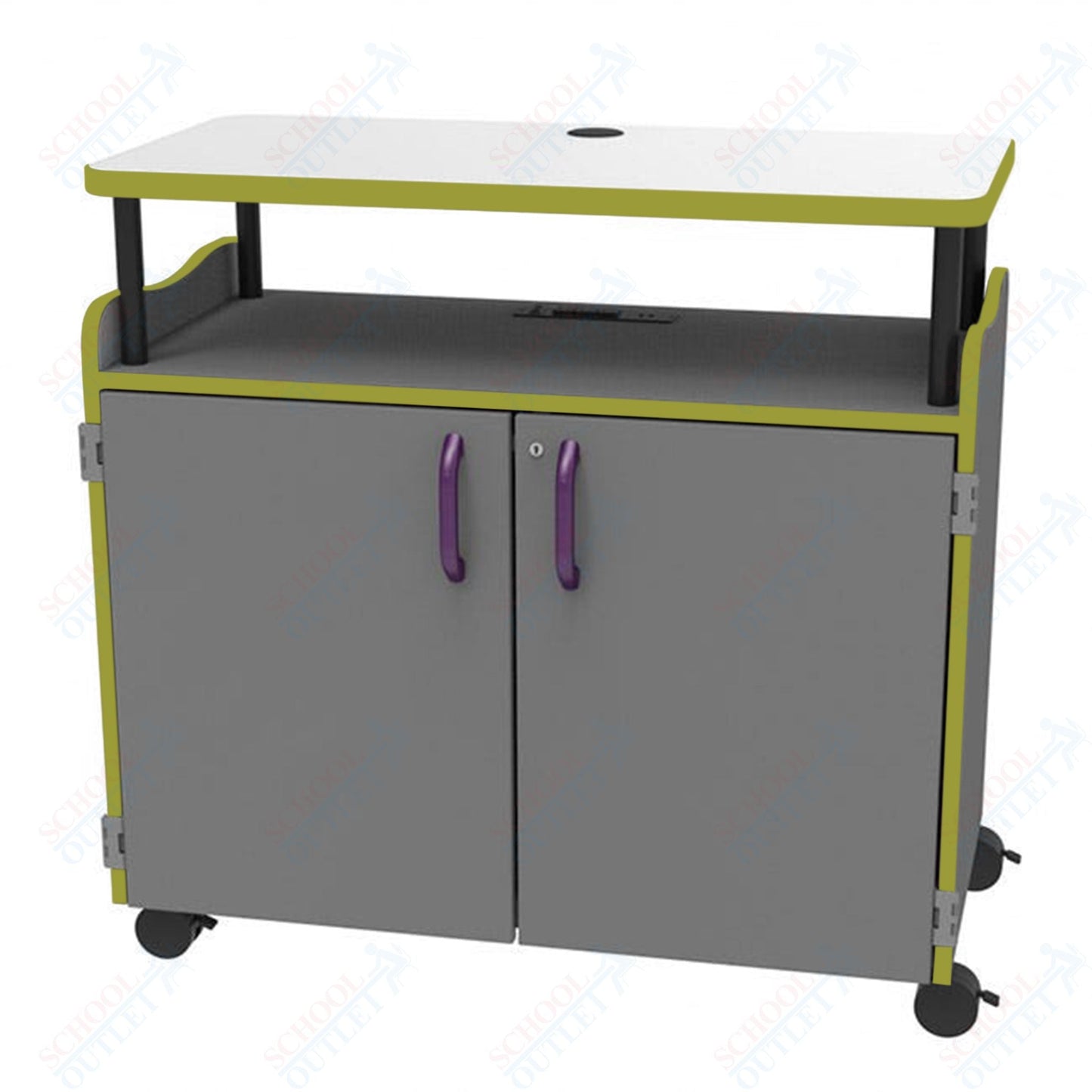 Marco Horizon Teacher's Mobile Workstation w/ Adjustable Shelves (39 - 11010 - 4) - SchoolOutlet