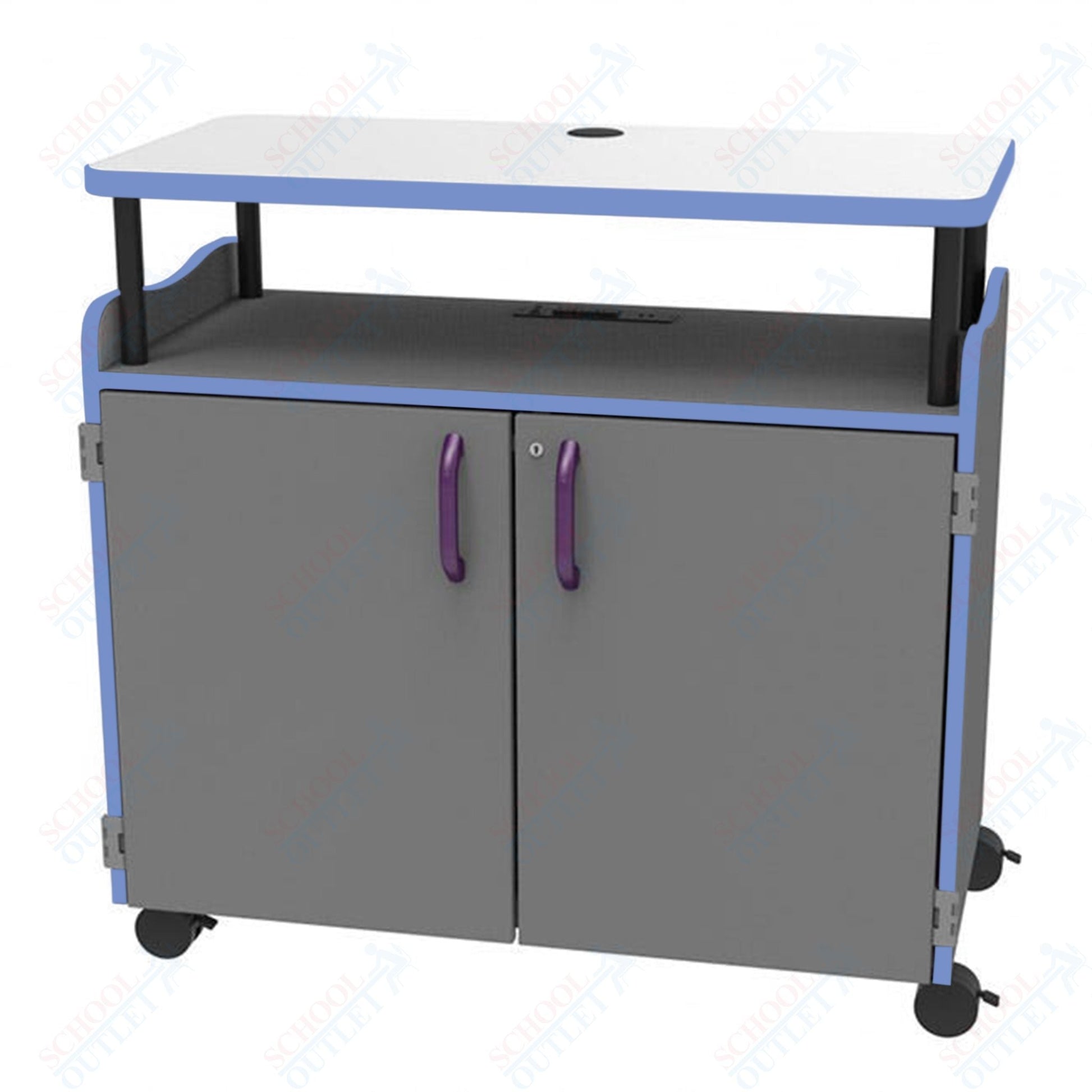 Marco Horizon Teacher's Mobile Workstation w/ Adjustable Shelves (39 - 11010 - 4) - SchoolOutlet