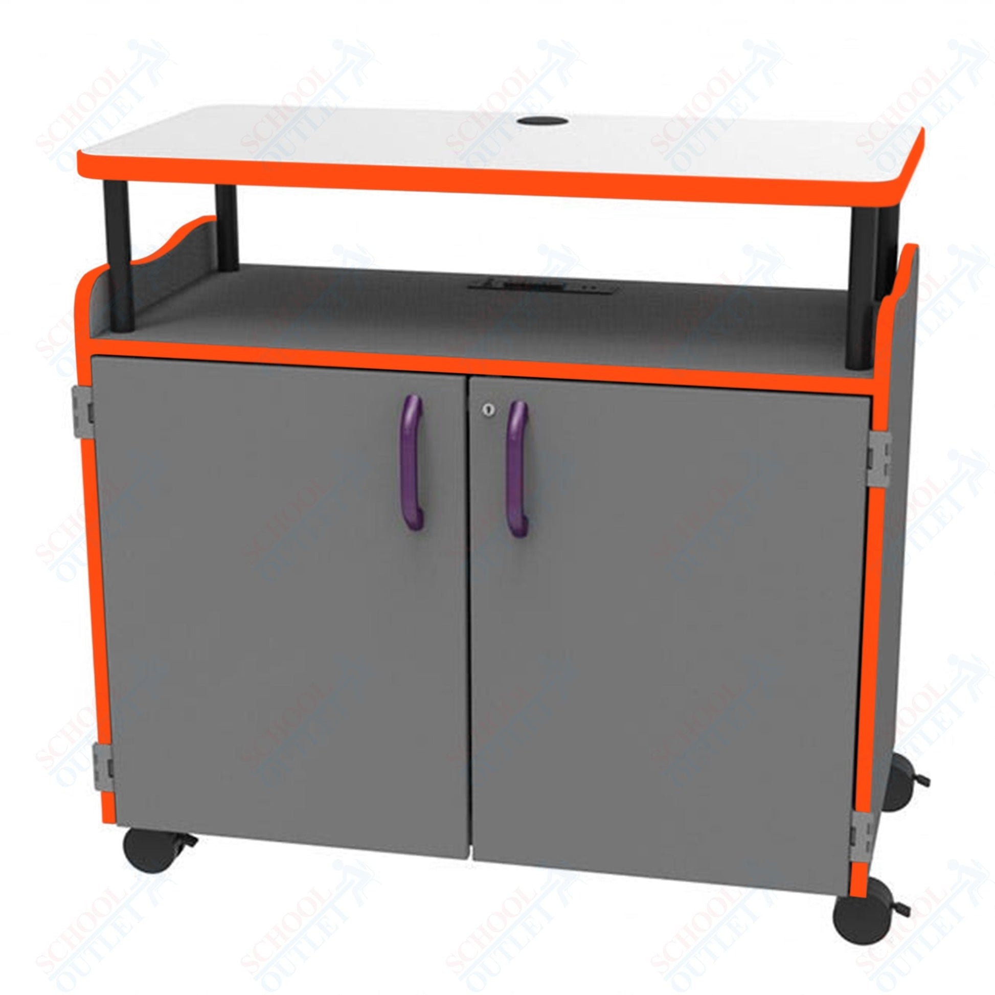 Marco Horizon Teacher's Mobile Workstation w/ Adjustable Shelves (39 - 11010 - 4) - SchoolOutlet