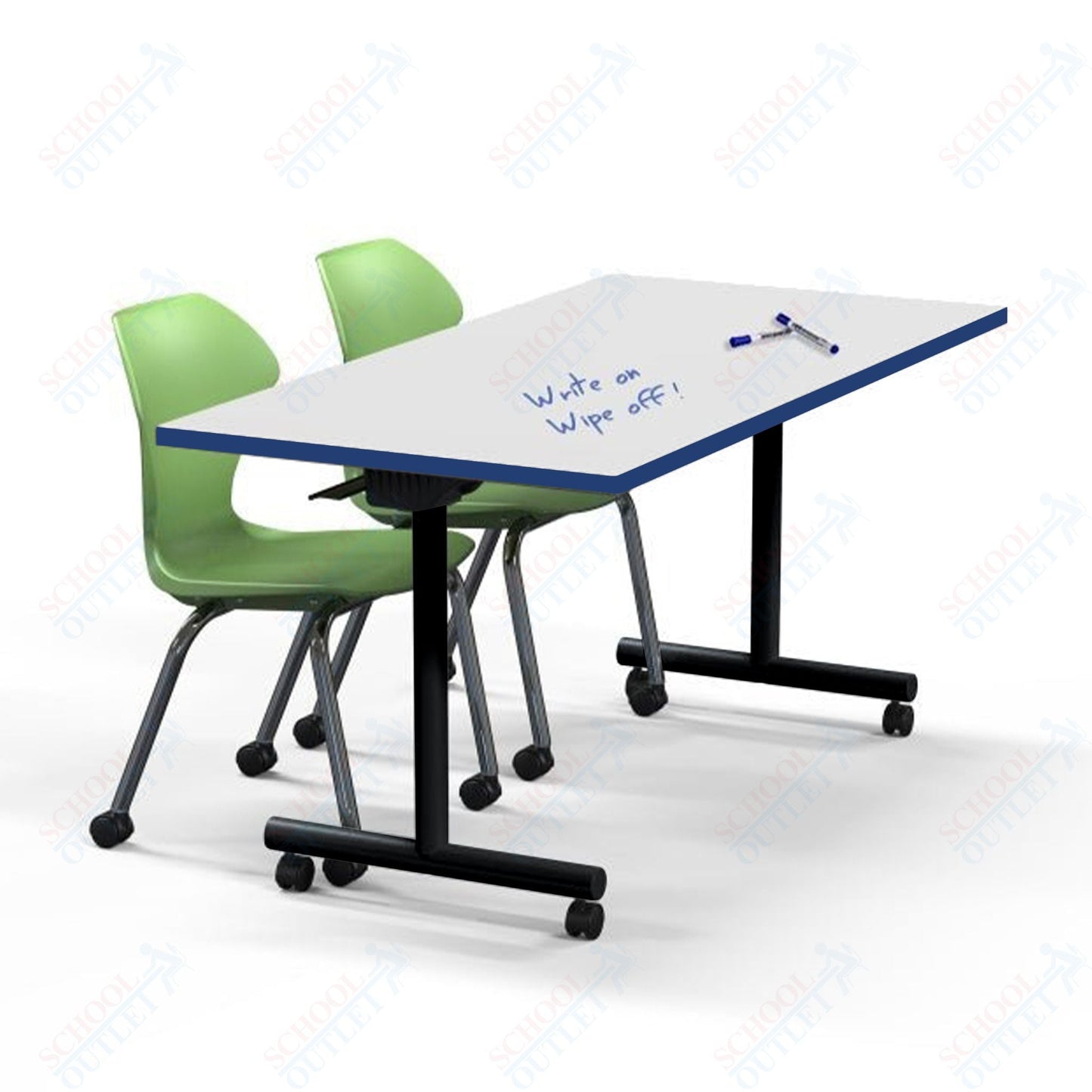 Marco Flip and Nest Training Table w/ Dry Erase Top 30"D x 60"W x 29"H Rectangle (42370429 - D) - SchoolOutlet