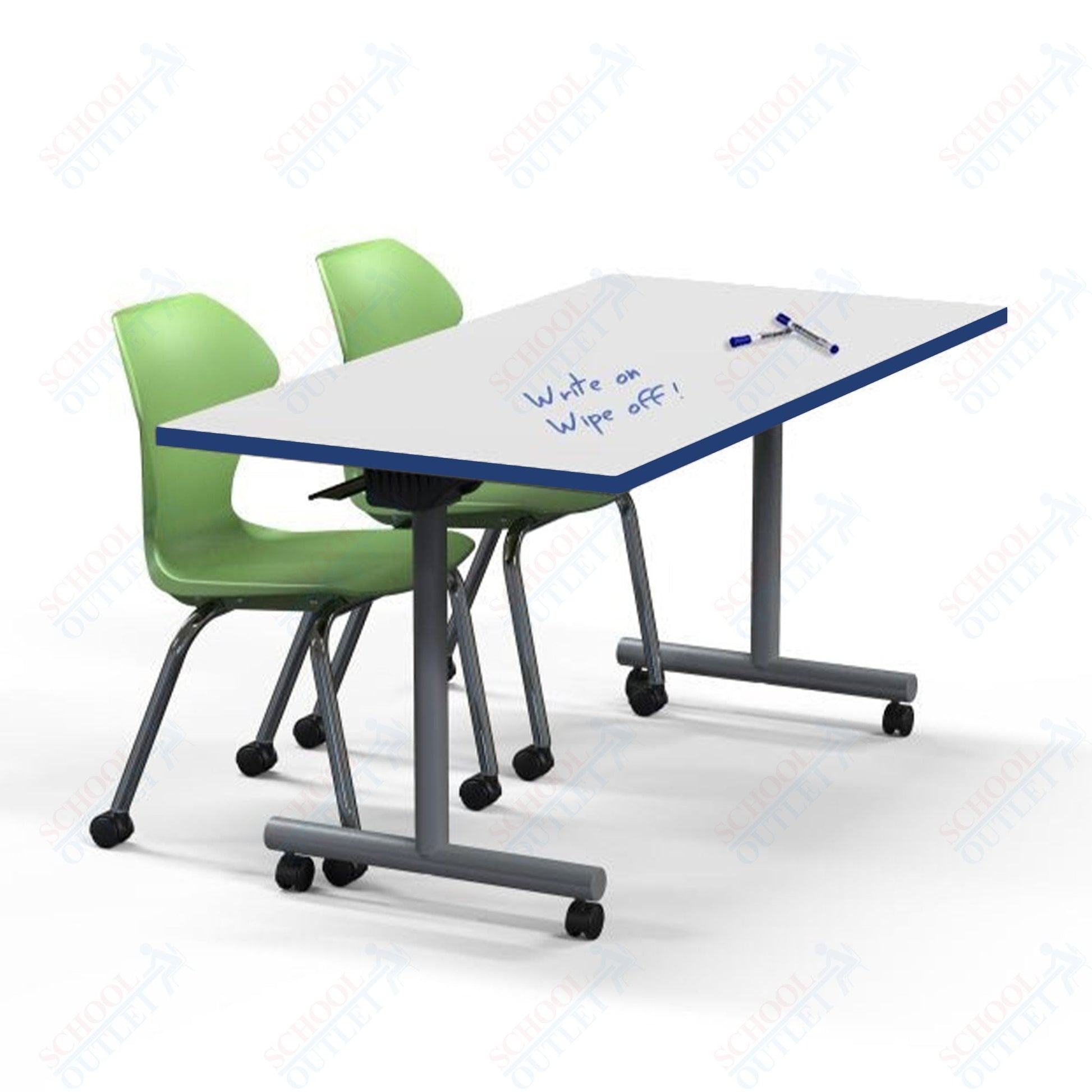 Marco Flip and Nest Training Table w/ Dry Erase Top 30"D x 60"W x 29"H Rectangle (42370429 - D) - SchoolOutlet