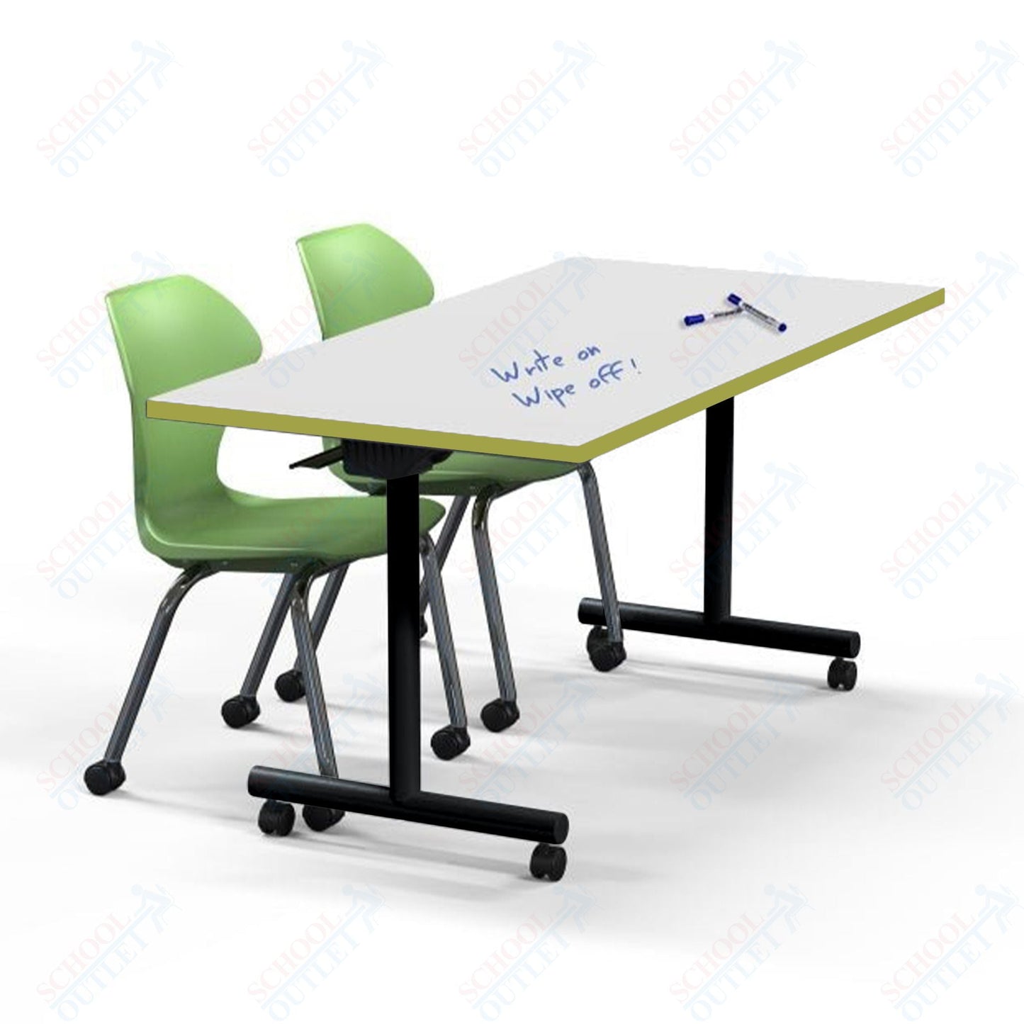 Marco Flip and Nest Training Table w/ Dry Erase Top 30"D x 60"W x 29"H Rectangle (42370429 - D) - SchoolOutlet