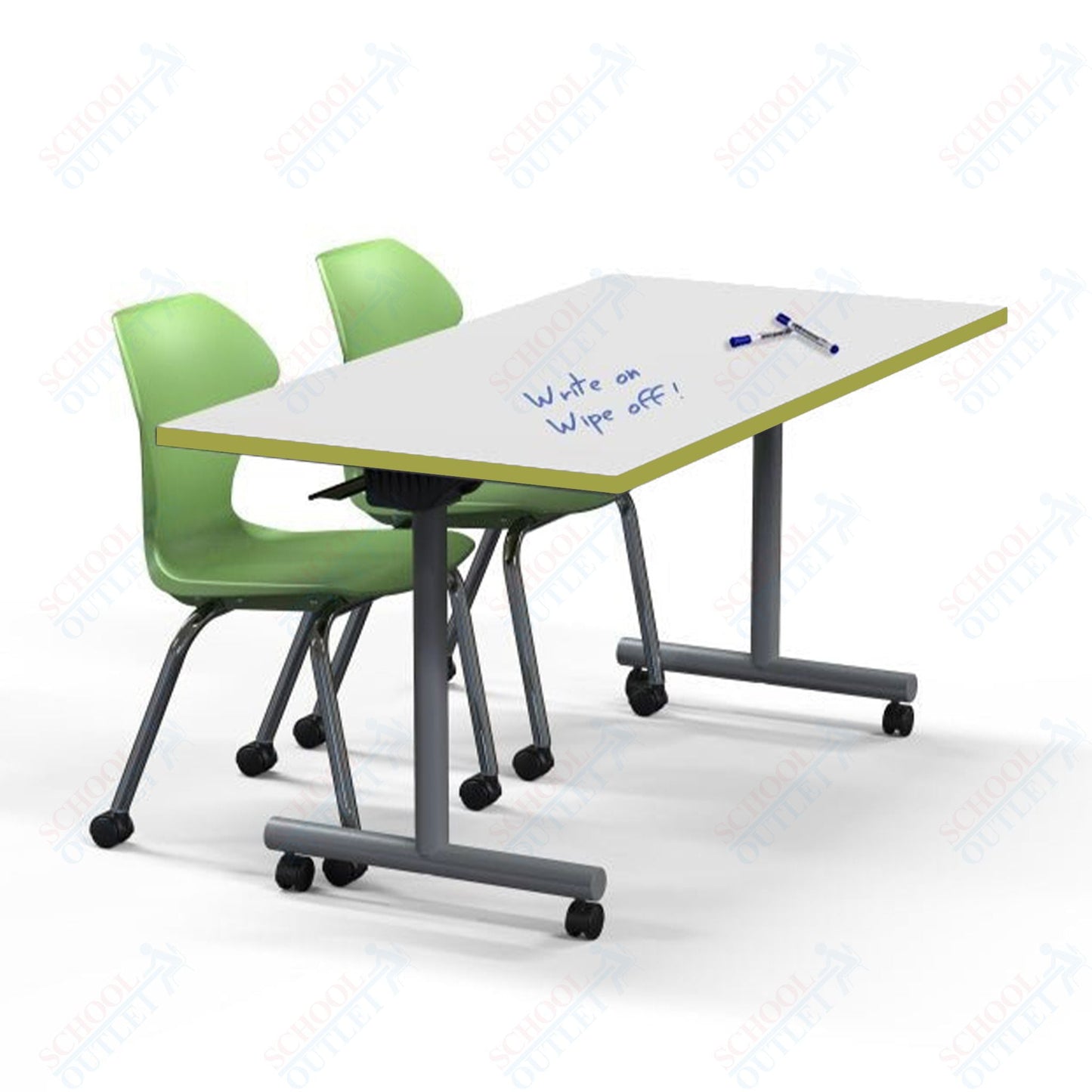 Marco Flip and Nest Training Table w/ Dry Erase Top 30"D x 60"W x 29"H Rectangle (42370429 - D) - SchoolOutlet