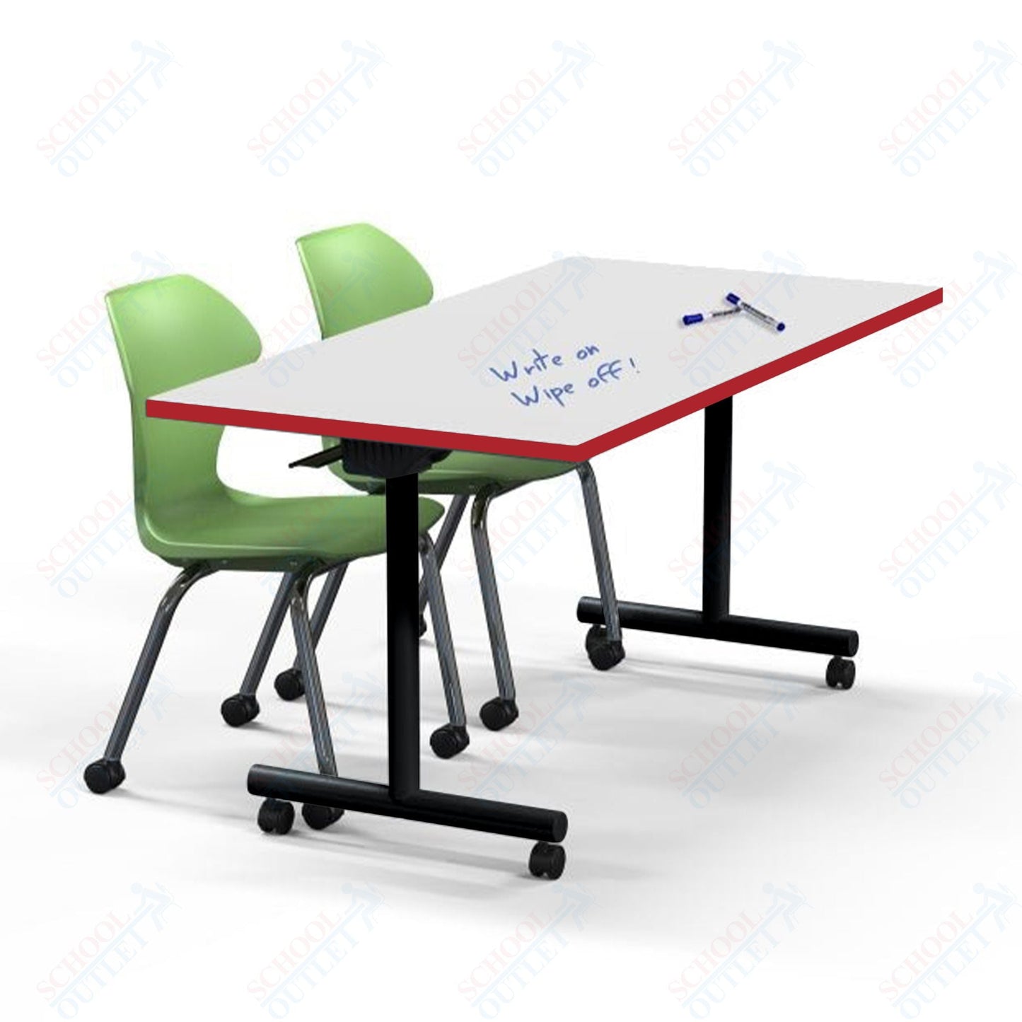 Marco Flip and Nest Training Table w/ Dry Erase Top 30"D x 60"W x 29"H Rectangle (42370429 - D) - SchoolOutlet