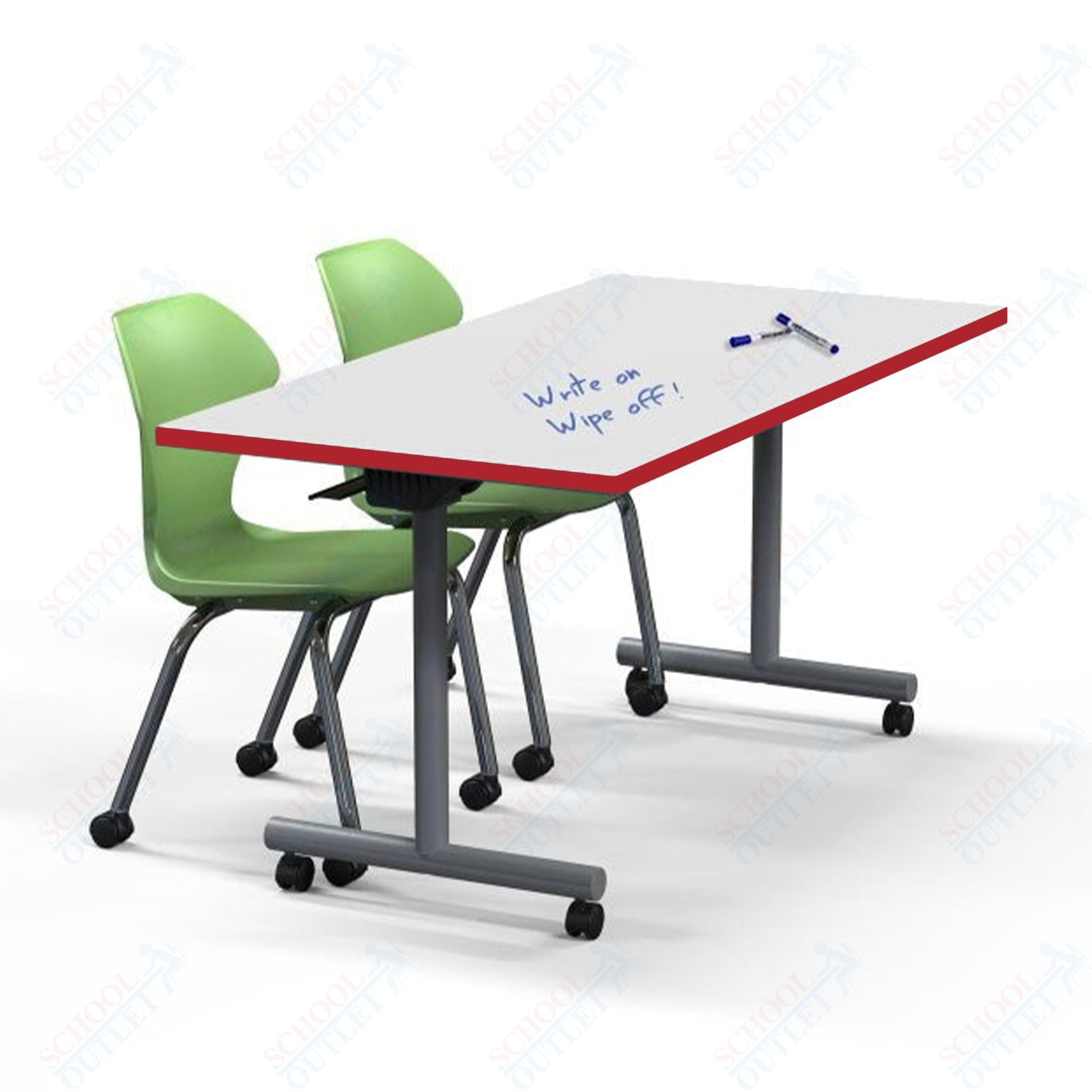 Marco Flip and Nest Training Table w/ Dry Erase Top 30"D x 60"W x 29"H Rectangle (42370429 - D) - SchoolOutlet