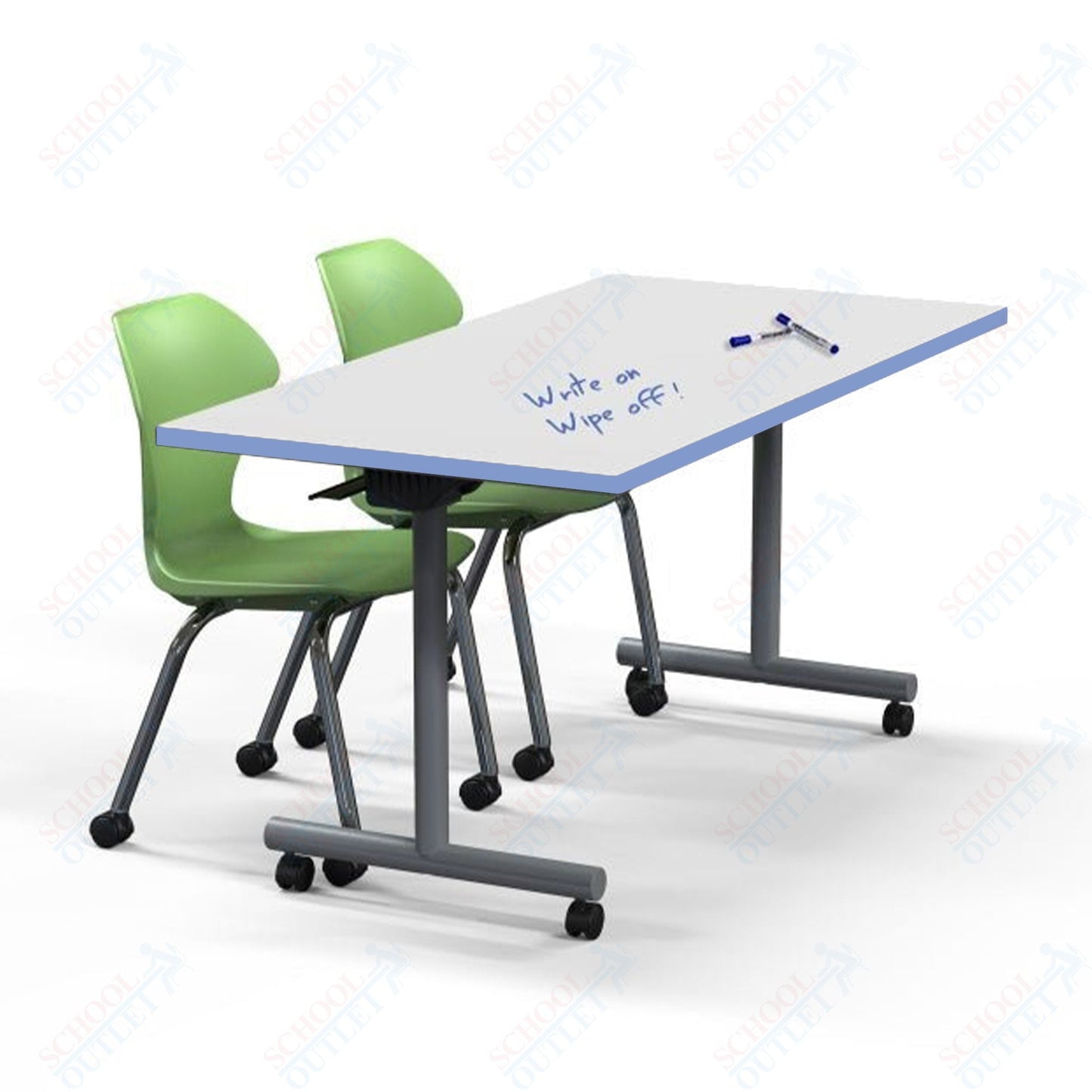 Marco Flip and Nest Training Table w/ Dry Erase Top 30"D x 60"W x 29"H Rectangle (42370429 - D) - SchoolOutlet