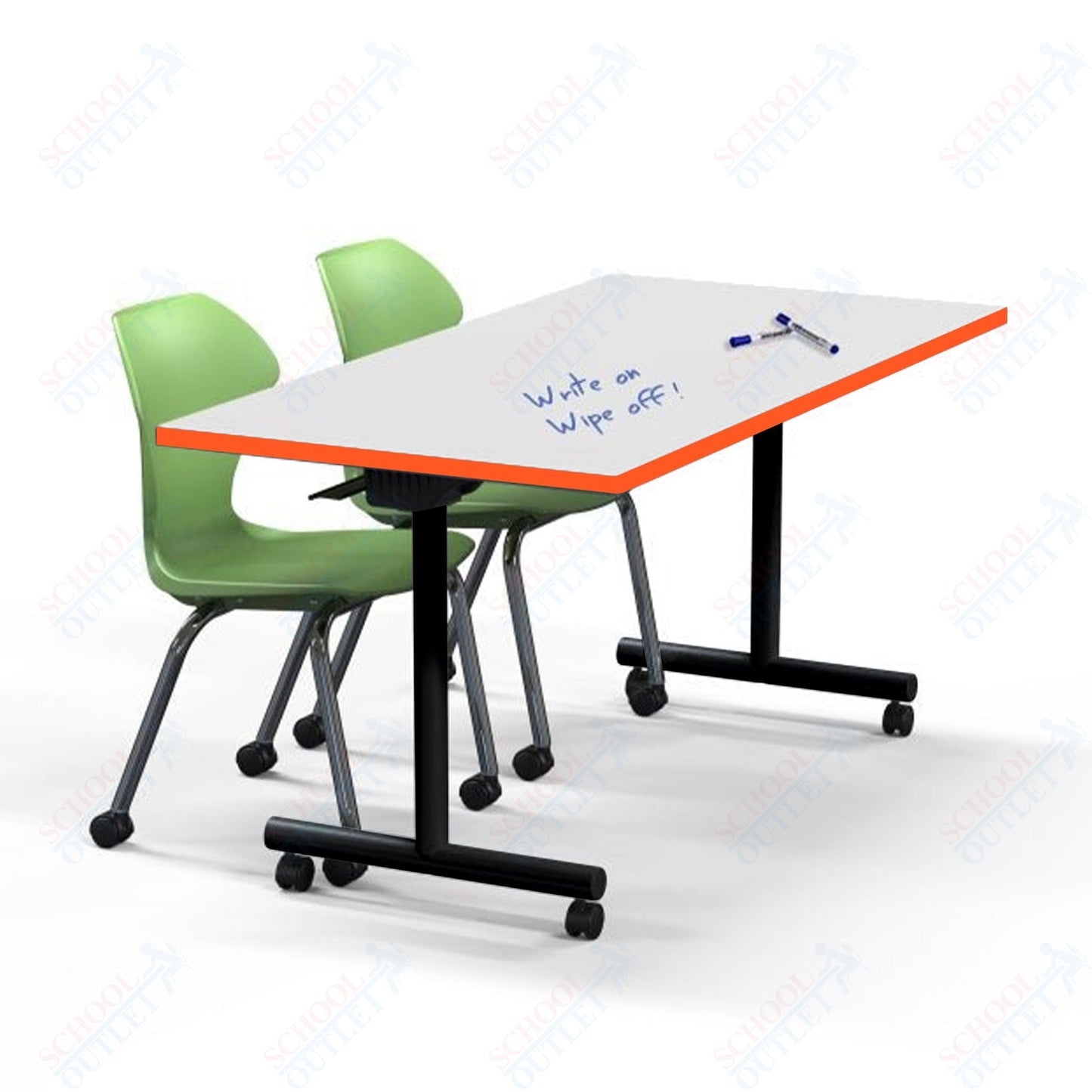 Marco Flip and Nest Training Table w/ Dry Erase Top 30"D x 60"W x 29"H Rectangle (42370429 - D) - SchoolOutlet