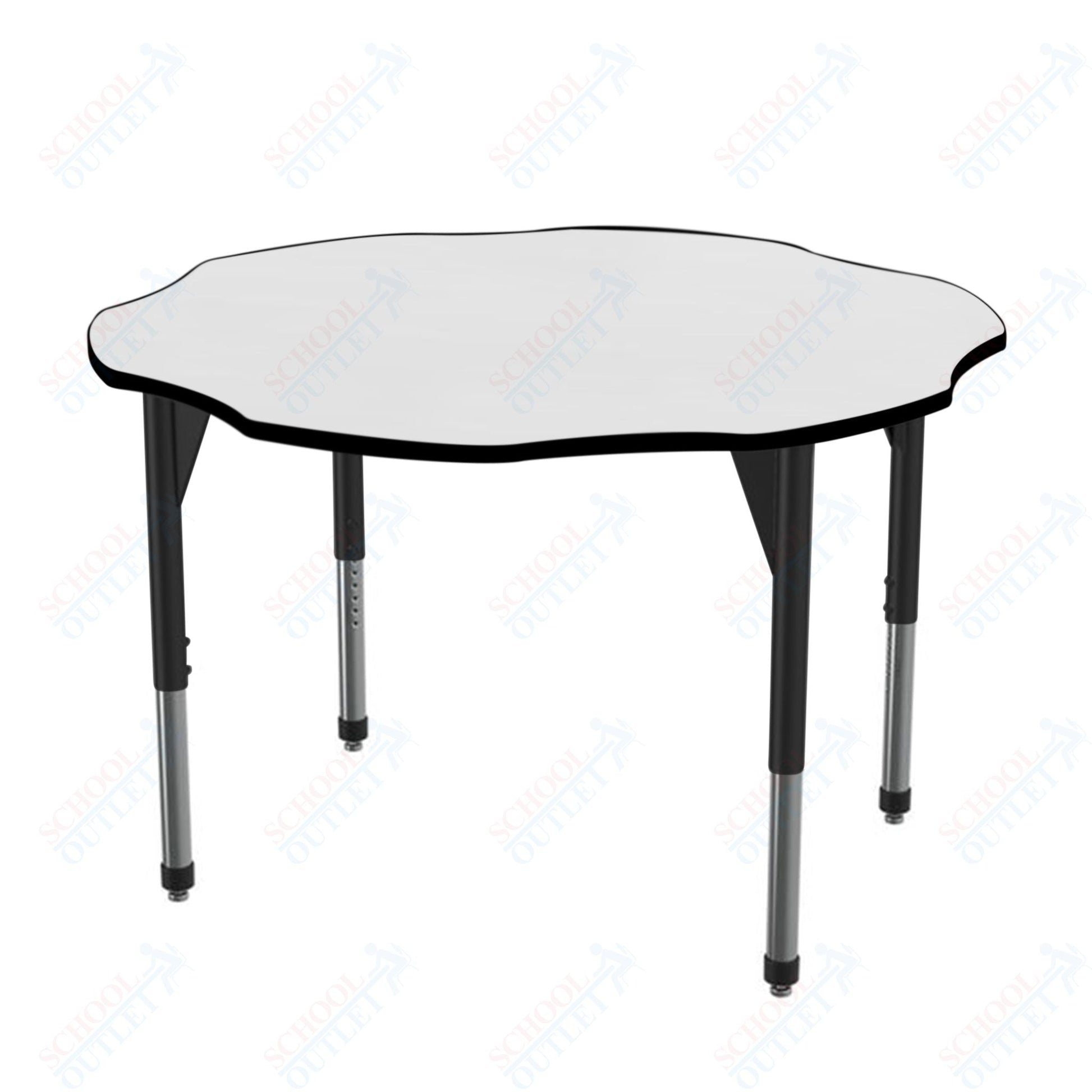 Marco Premier Series 60" Flower Activity Table w/ Dry Erase Top Adj Height 21" - 31" (43 - 2208 - DB) - SchoolOutlet