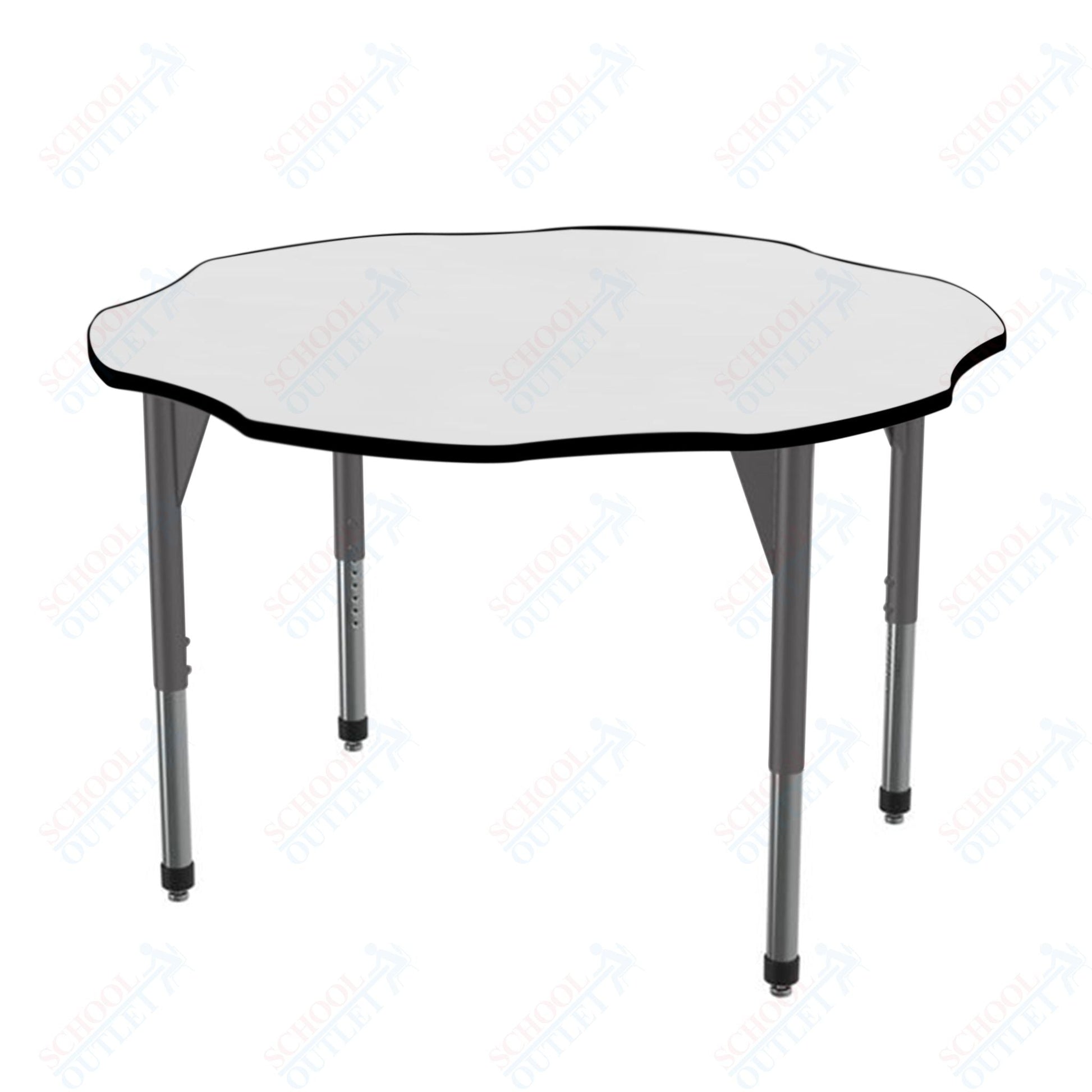 Marco Premier Series 60" Flower Activity Table w/ Dry Erase Top Adj Height 21" - 31" (43 - 2208 - DB) - SchoolOutlet