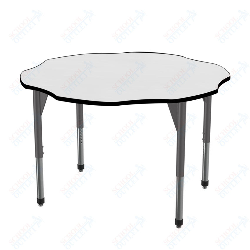 Marco Premier Series 60" Flower Activity Table w/ Dry Erase Top Adj Height 21" - 31" (43 - 2208 - DB) - SchoolOutlet