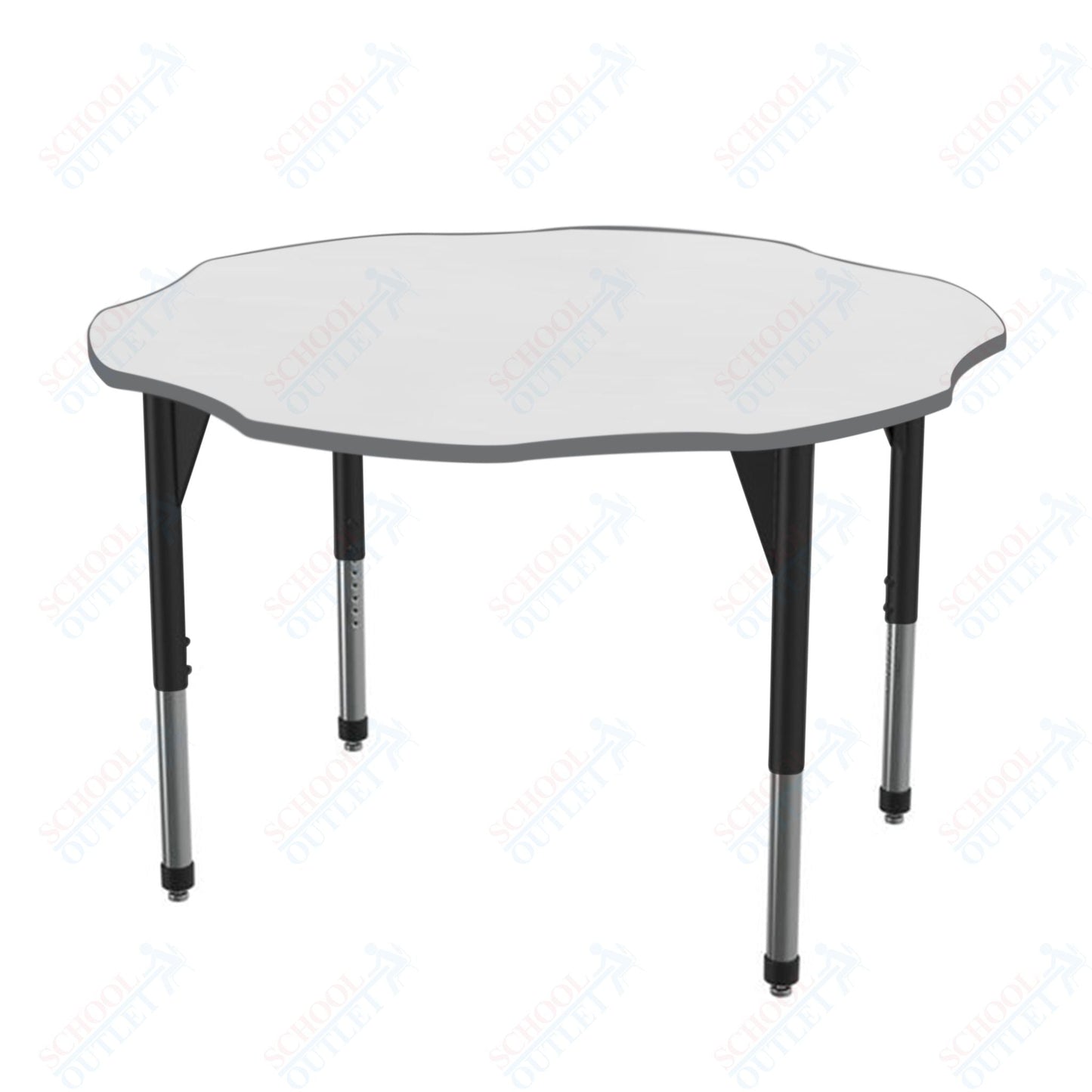 Marco Premier Series 60" Flower Activity Table w/ Dry Erase Top Adj Height 21" - 31" (43 - 2208 - DB) - SchoolOutlet