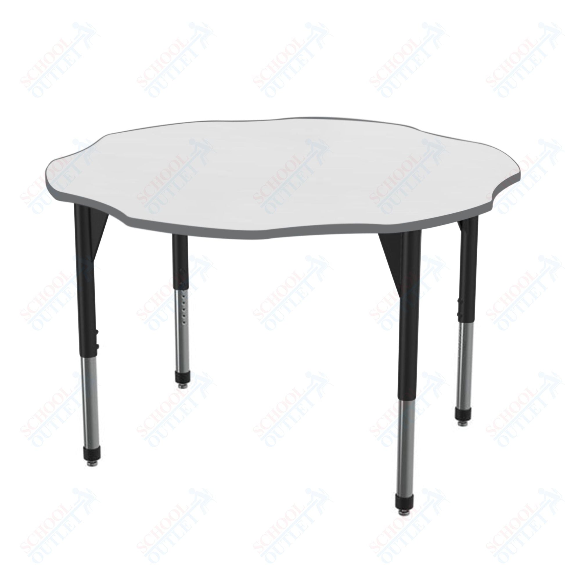 Marco Premier Series 60" Flower Activity Table w/ Dry Erase Top Adj Height 21" - 31" (43 - 2208 - DB) - SchoolOutlet