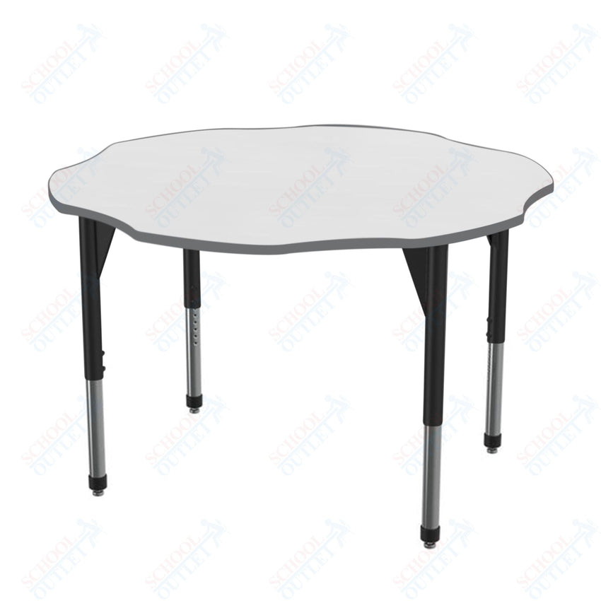 Marco Premier Series 60" Flower Activity Table w/ Dry Erase Top Adj Height 21" - 31" (43 - 2208 - DB) - SchoolOutlet
